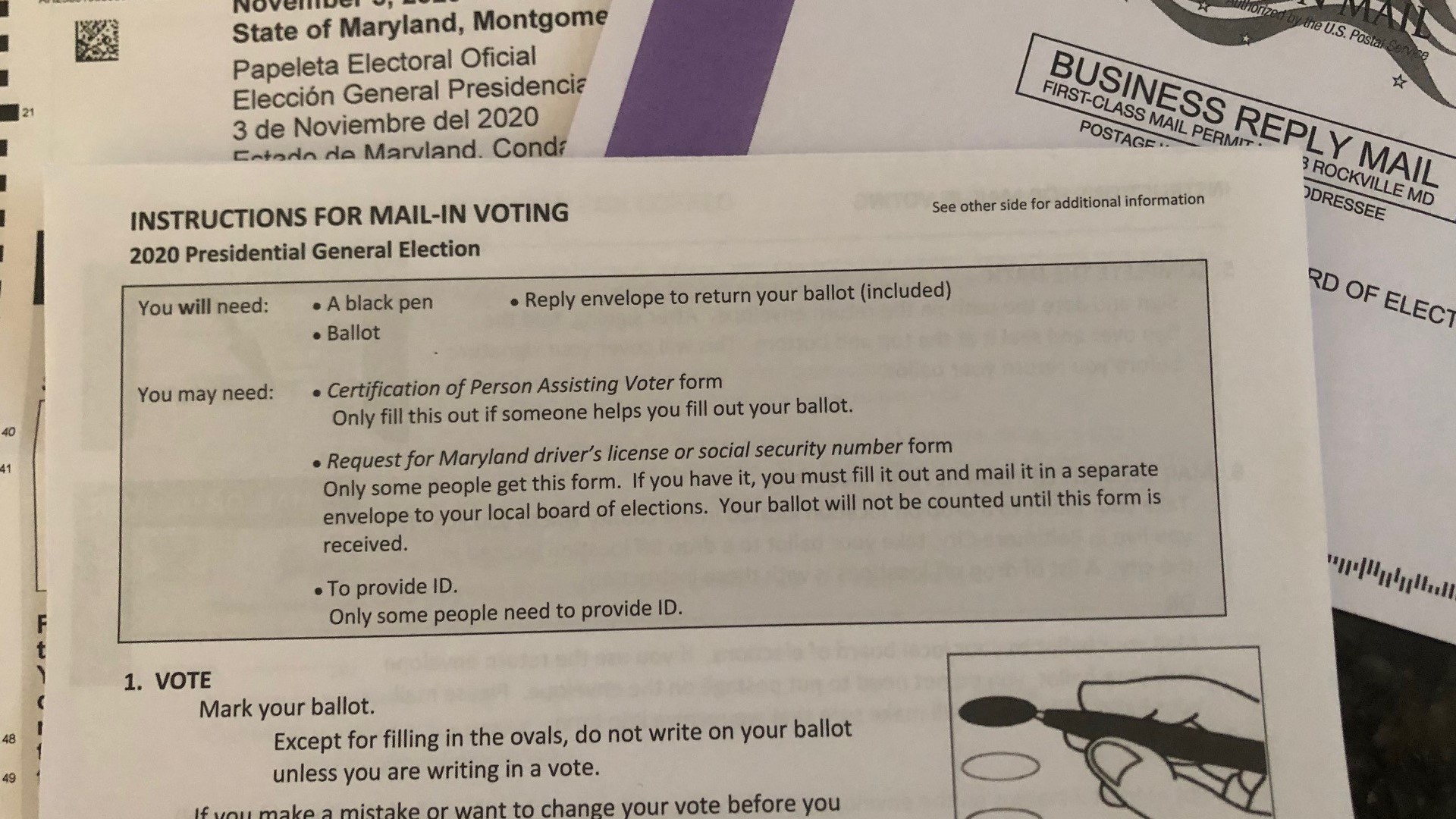 mail in ballot can i use pen