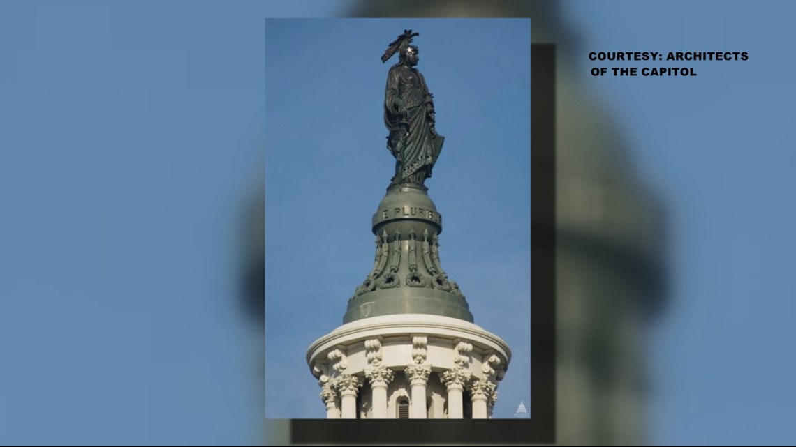 Why is there a statue of a woman on top of the capitol?