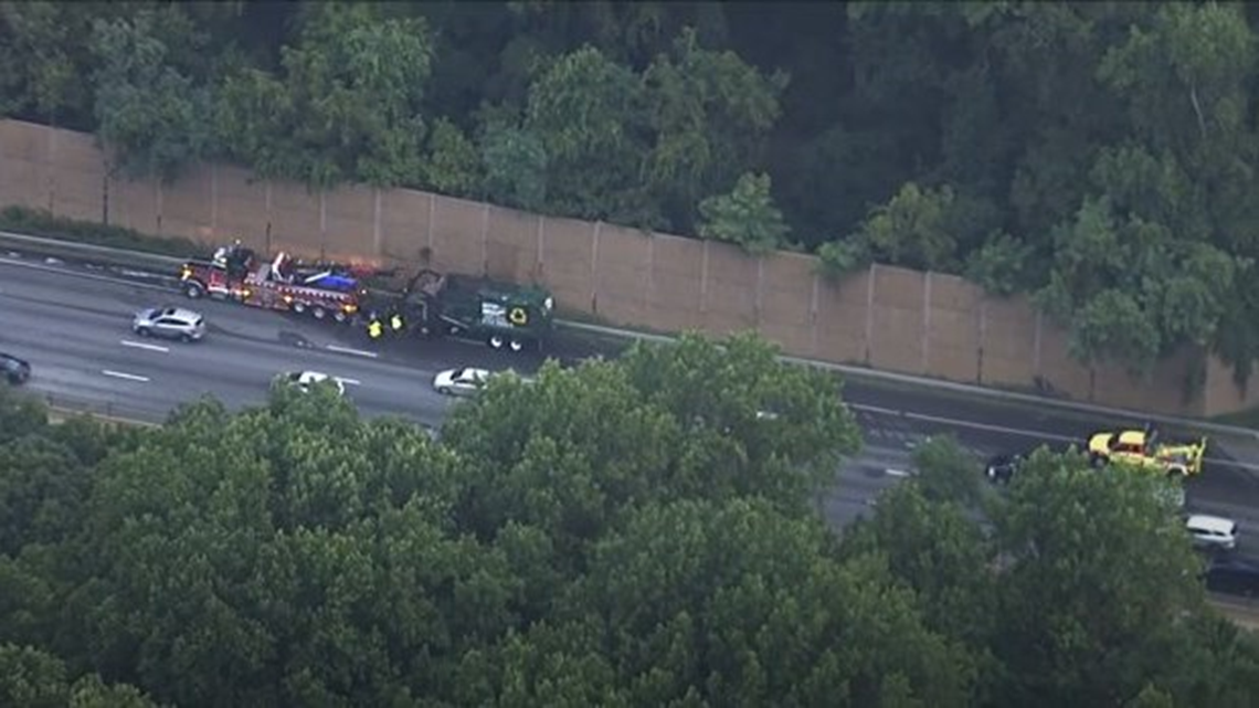 Garbage truck fire causes delays on Outer Loop of the Beltway near New ...