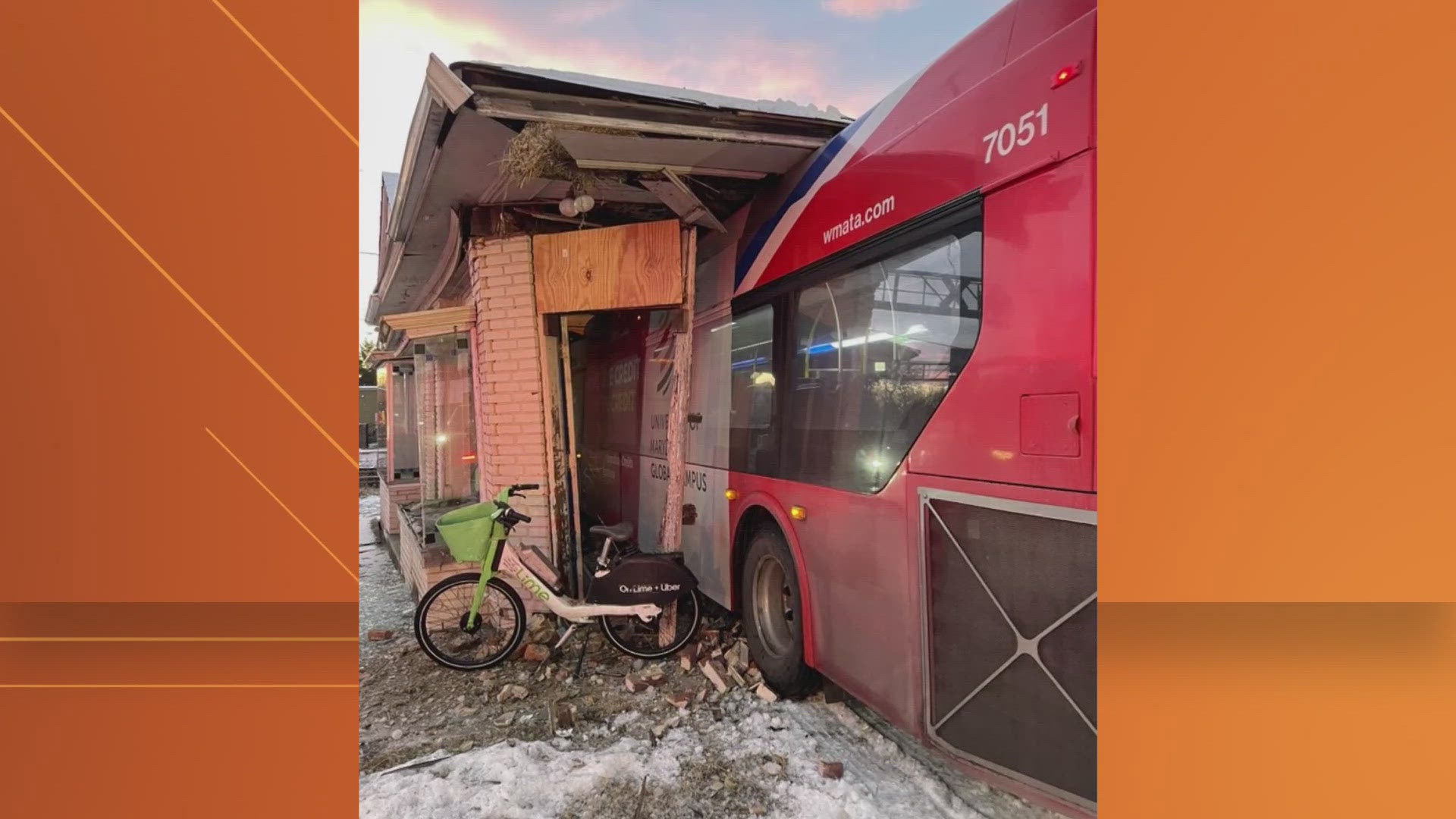 Metrobus crashes into vacant Riverdale building | wusa9.com