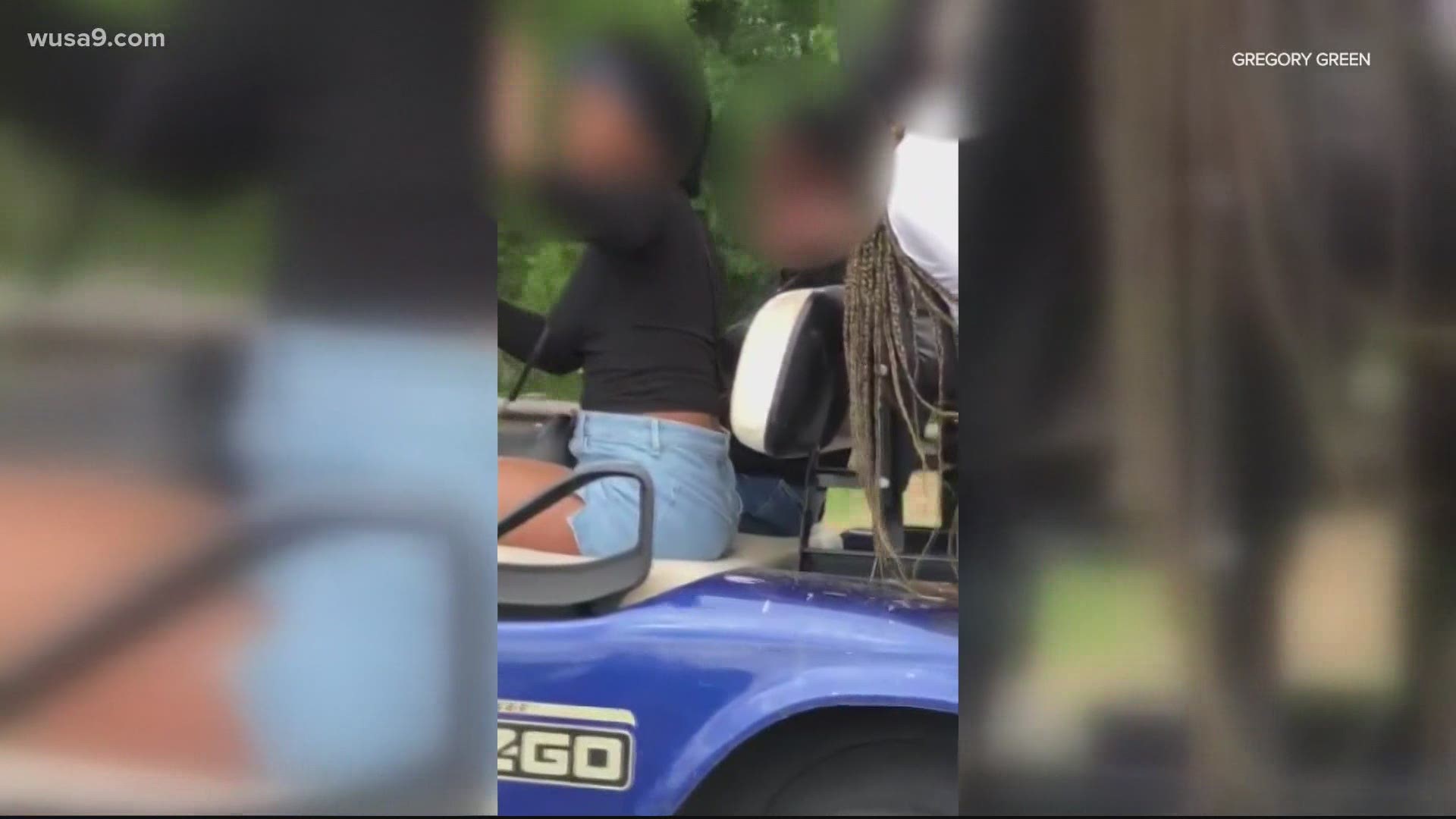 A viral video shows a golf cart cruising down Route 50 in Maryland after the passengers claim to have missed their $35 Lyft ride from Bowie to D.C., video shows.