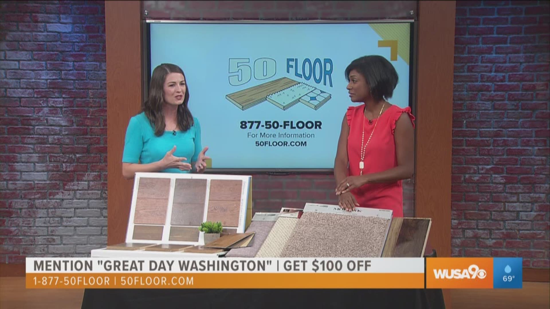 Check out the interior design that can transform your home.  Call 1-877-50FLOOR or visit 50Floor.com for a free in-home consultation. Also, mention Great Day Washington to get $100 off.  This segment is sponsored by 50 Floor.