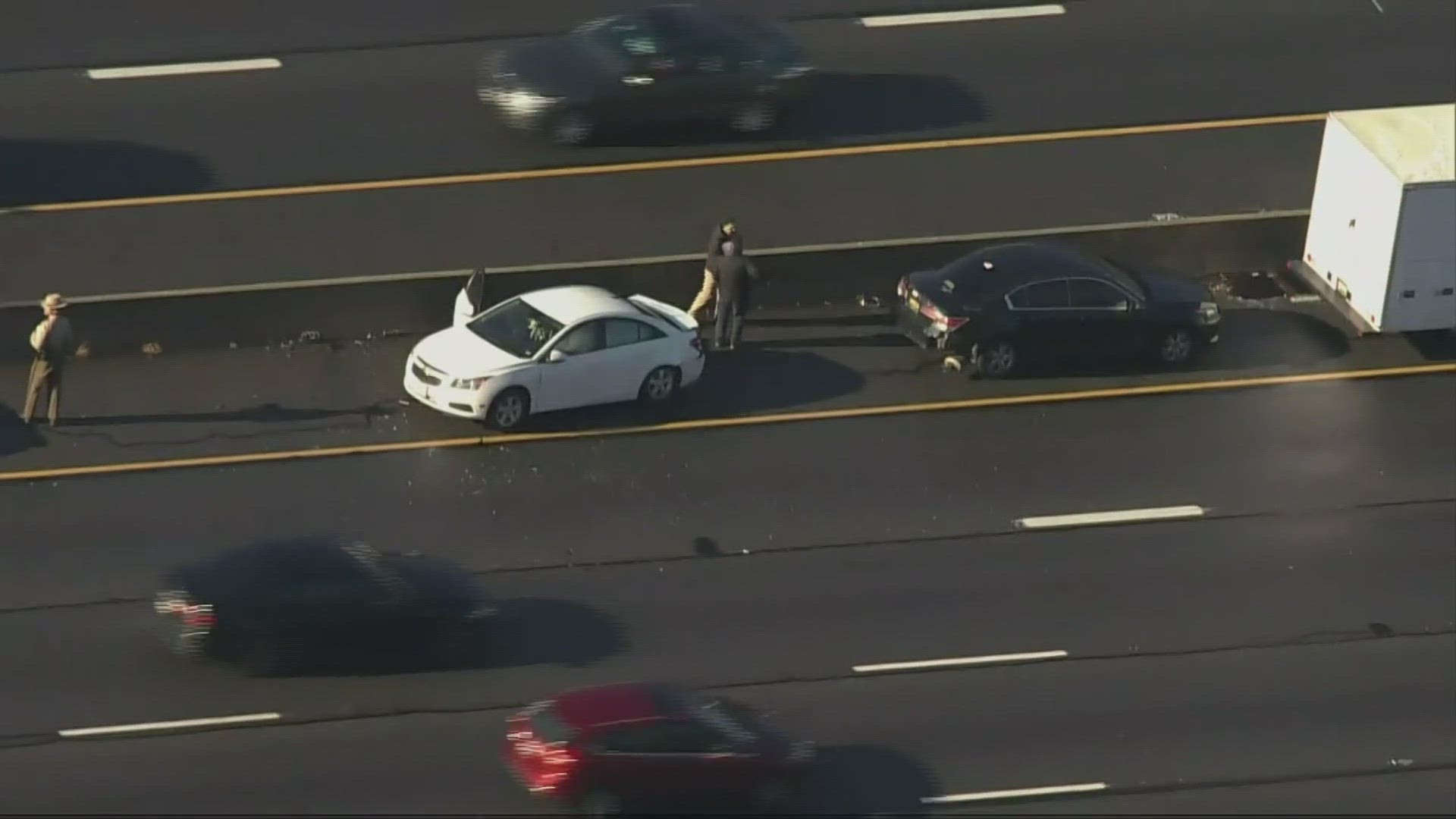 A crash in Montgomery County may have affected commuters on Monday morning. The crash blocked the express lane.