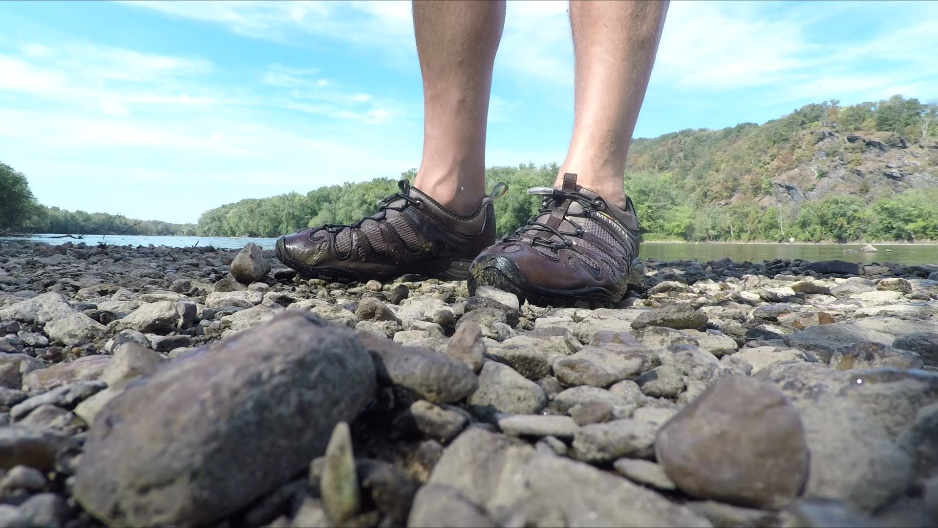 The water in the Potomac River is currently so low in some areas that you can get across by foot.