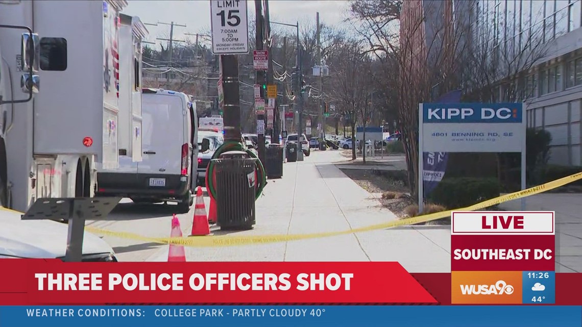 Kipp DC elementary school on lockdown after 3 officers shot in