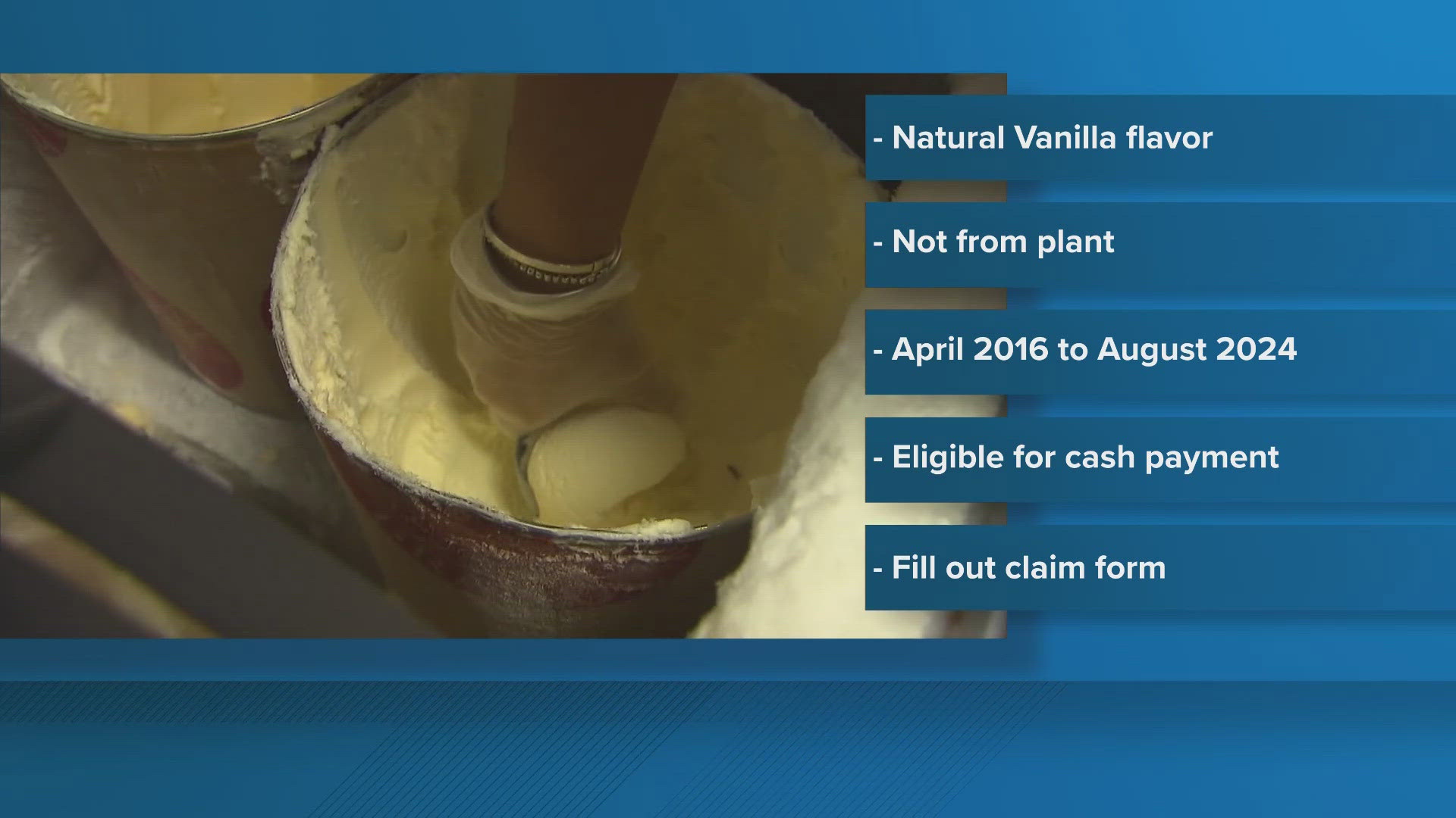 If you bought the "Natural Vanilla" flavor between April 2016 and Aug. 2024, you might be eligible for cash. The lawsuit said the flavor was not from a vanilla plant