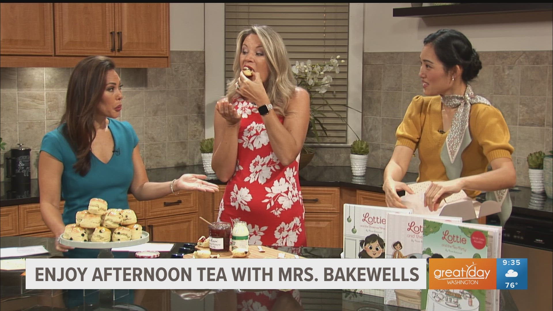 Founder and owner of Mrs. Bakewell's, Rose Bakewell visits the Great Day studios to share her cream tea boxes and gives samples of her famous scones.