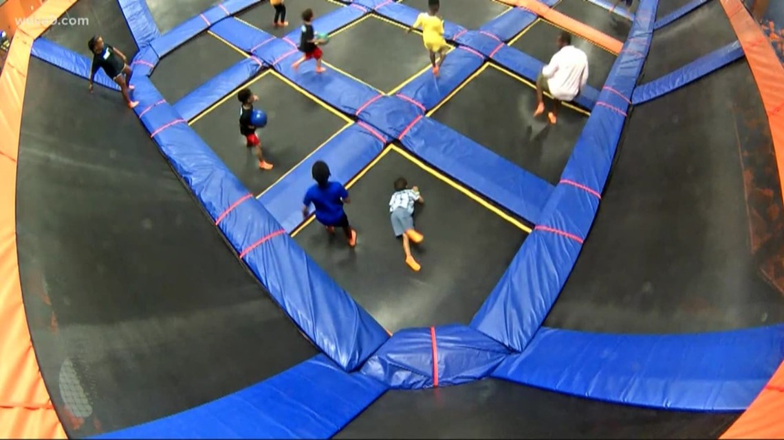 Teens break into Sky Zone to jump around