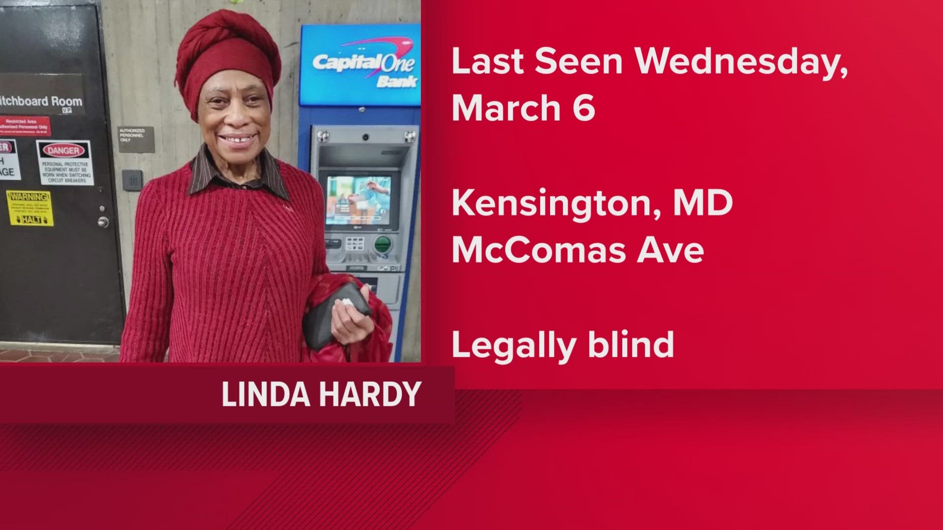 75-year-old Linda Hardy was last seen on Wednesday, March 13.