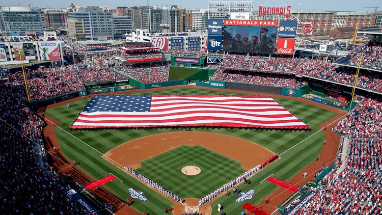 Fans at the Washington Nationals Ball Park in Washington, DC Stock