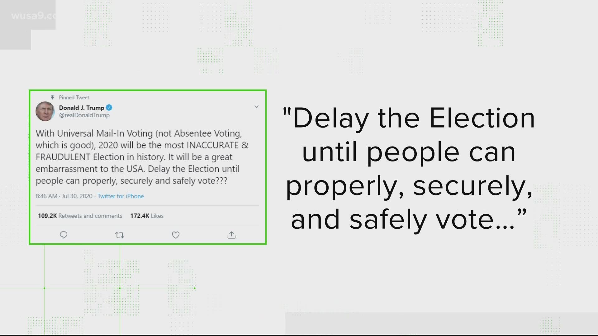 On social media, #PresidentPelosi began trending Thursday morning, following a tweet from President Trump about wanting to delay the election.