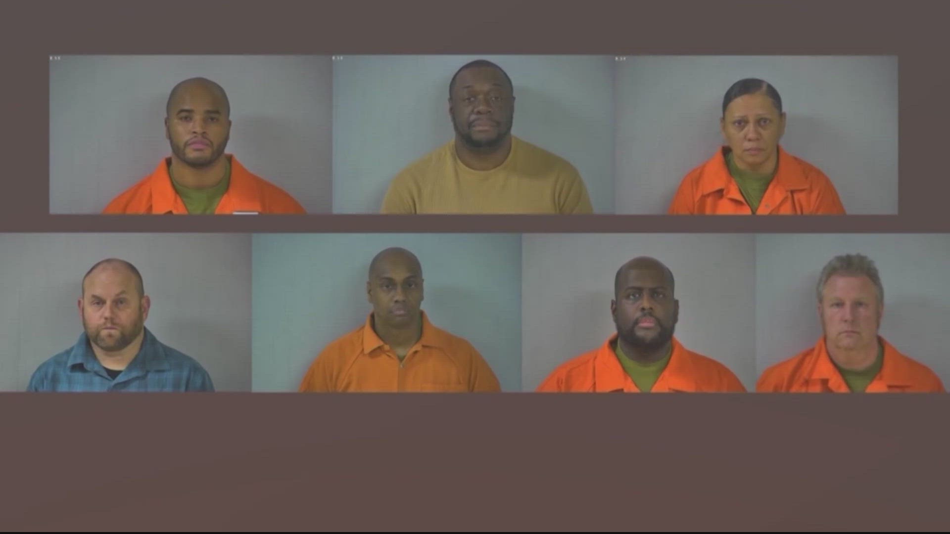 Seven Virginia sheriff's office employees have been charged with second-degree murder in connection with the death of a 28-year-old man at a state mental hospital.