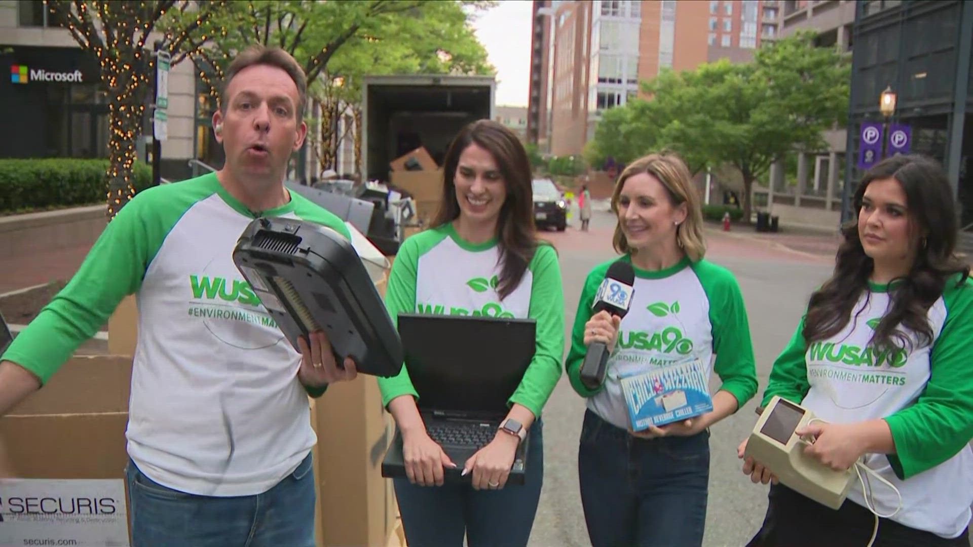 Our WUSA 9 Team is out at the Reston Town Center collecting paper, electronics, and a whole list of other items.