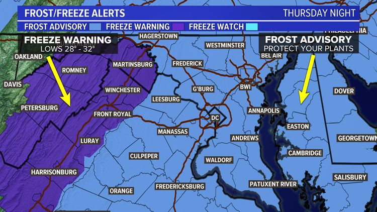 BRRR: First Freeze/Frost Of The Season Thursday Night | Wusa9.com