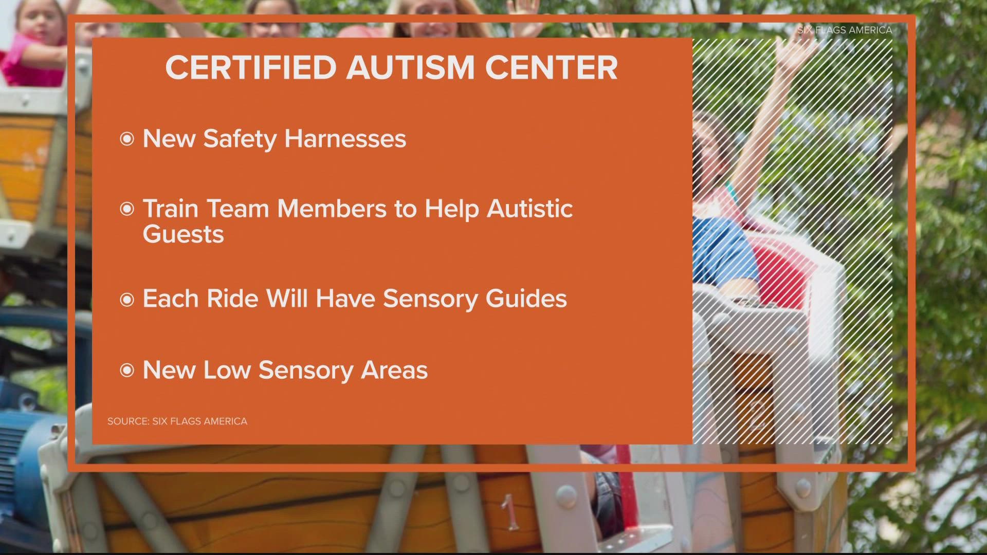 Six Flags is the first amusement park in the DC region to be named a Certified Autism Center.