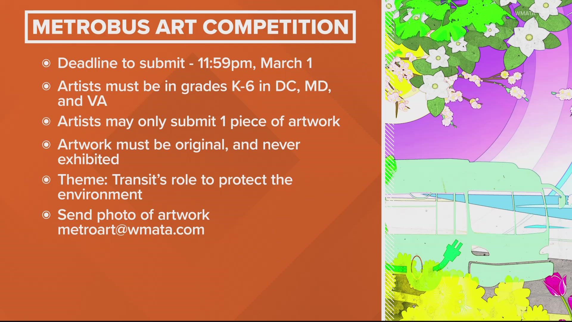 The winner entries will be painted on a Metro bus to celebrate Earth Day
