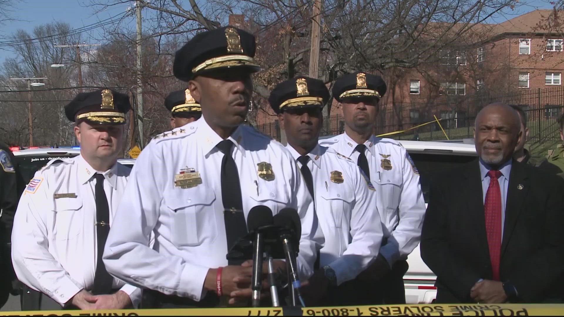 DC Police Chief Robert Contee said the shooting happened while U-S Marshals were trying to serve a warrant.