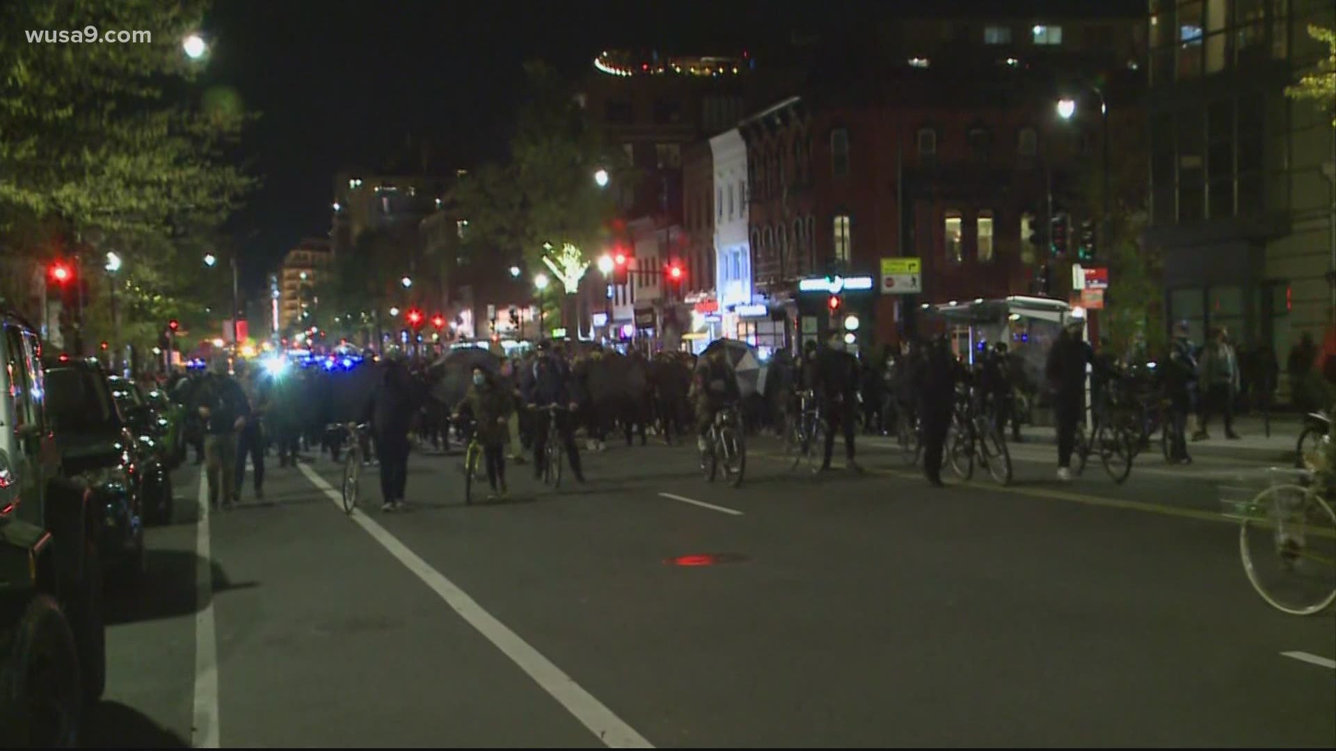 Crowds of protestors moved through downtown D.C. streets Friday and Saturday night.