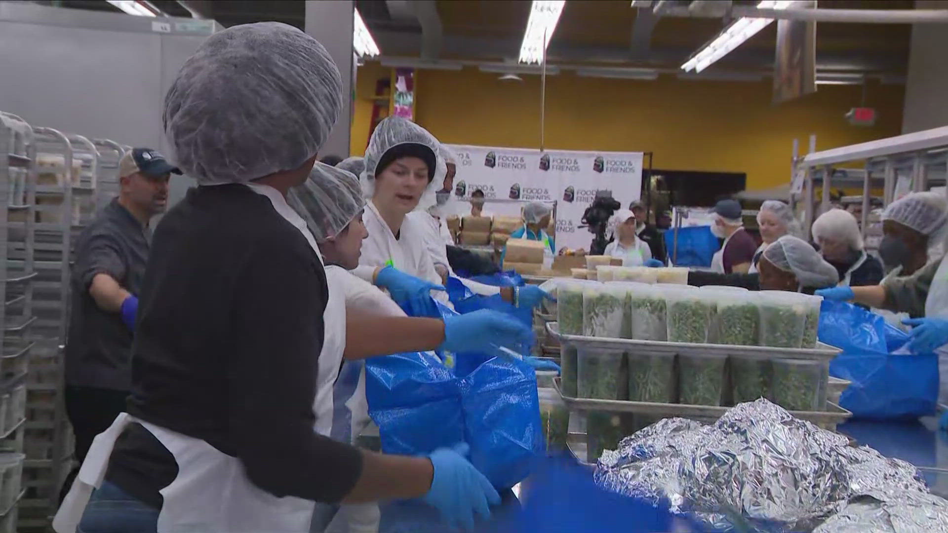 Here's a look at how the volunteers put the meals together.