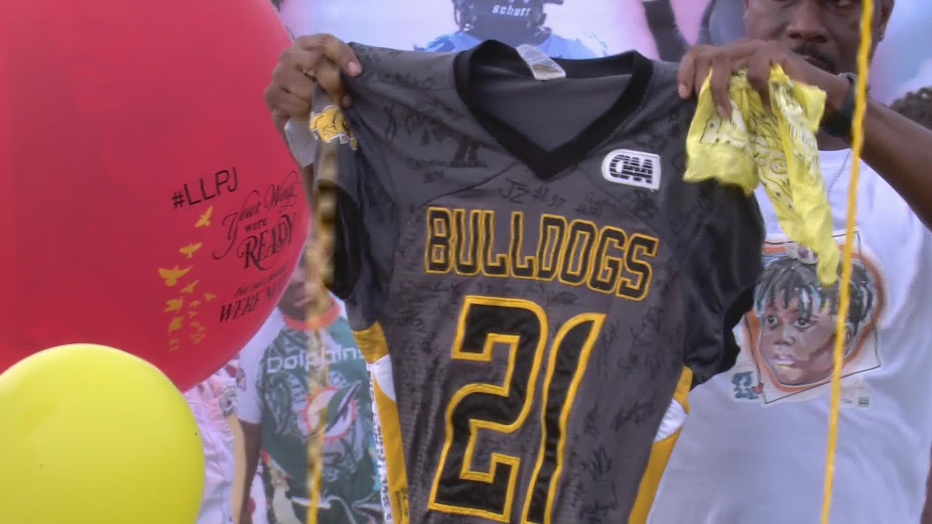 An 8-year-old boy shot by a stray bullet was made an honorary member of the Bowie State University football team