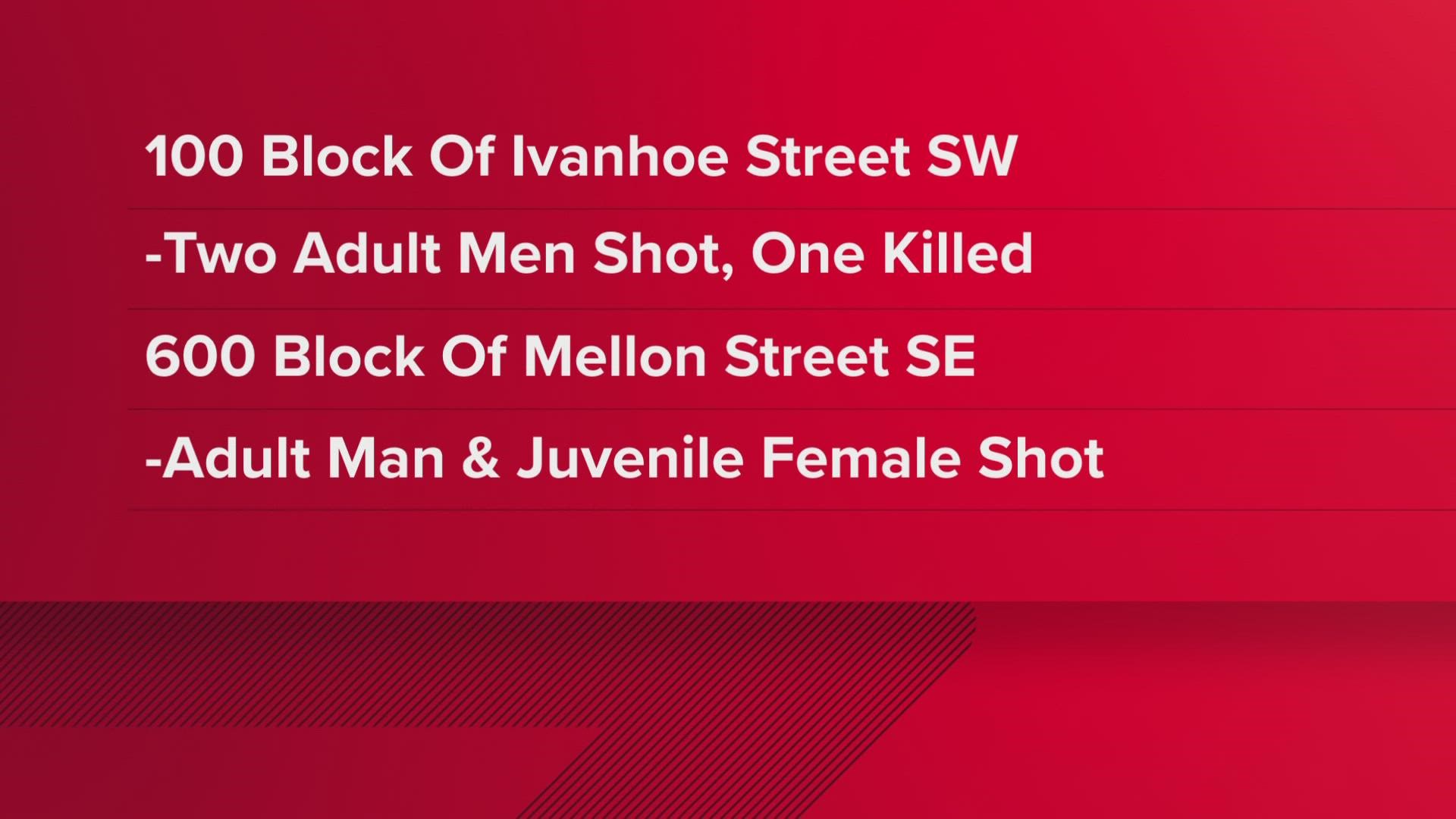 Two separate shootings that happened early Monday morning in Southwest and Southeast are under investigation, according to authorities.