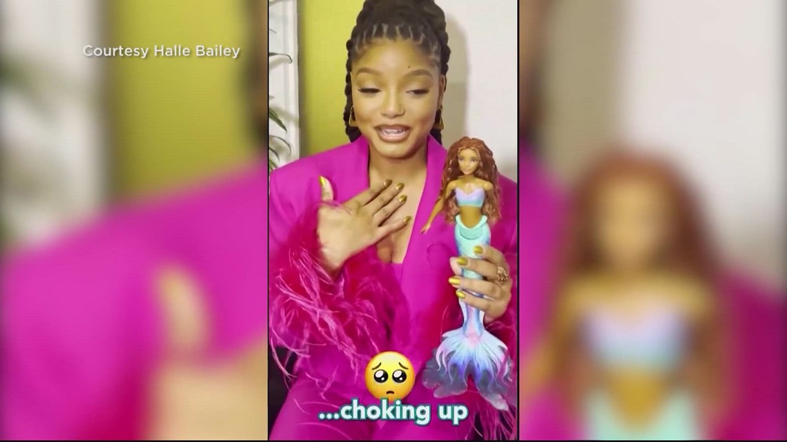 Halle Bailey Emotional Reaction To New The Little Mermaid Barbie Doll