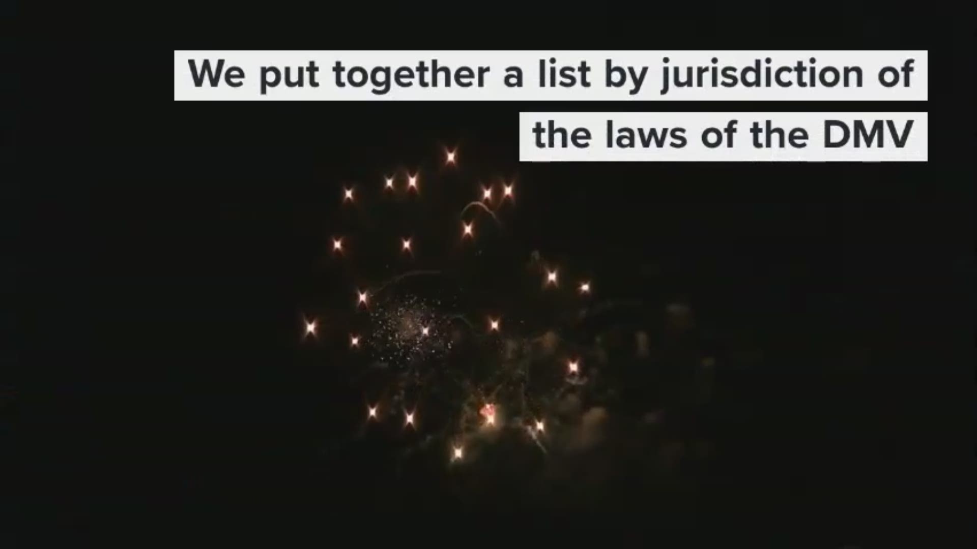 We put together a list by jurisdiction of the laws of the DMV when it comes to setting off fireworks any time of the year.