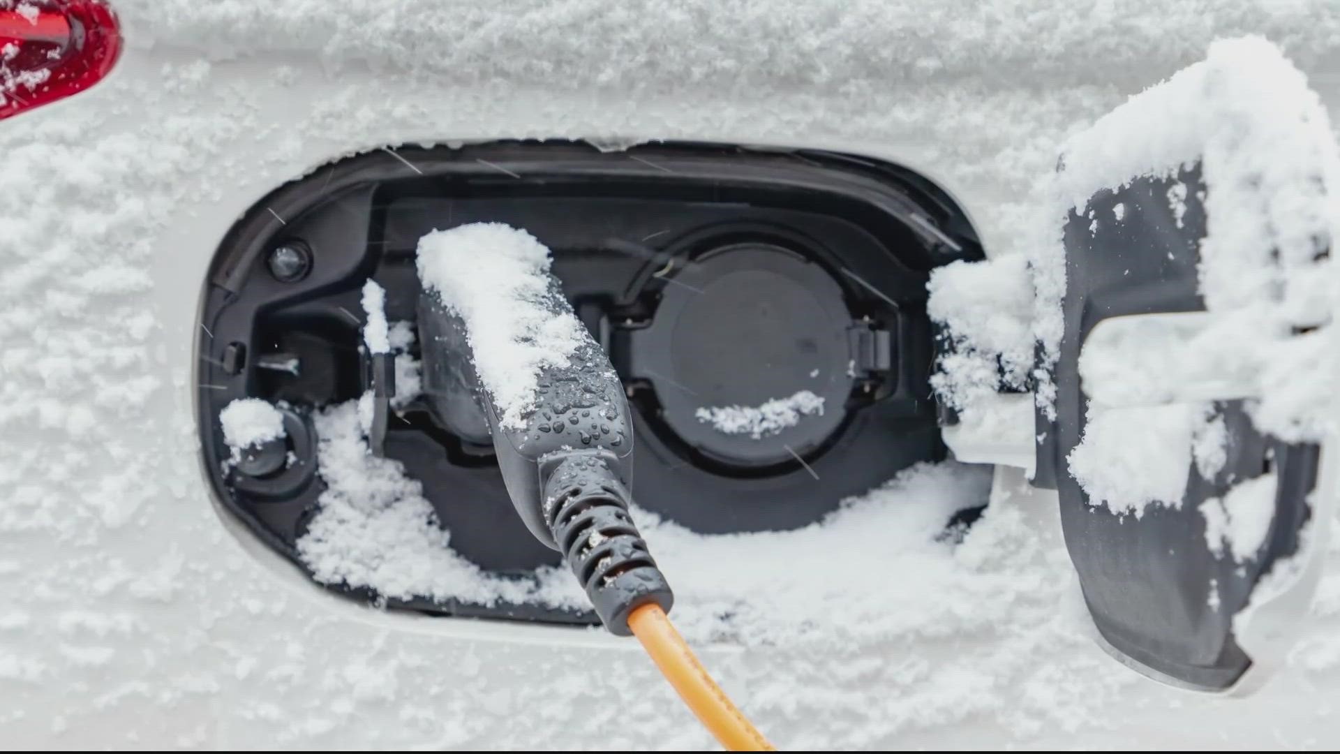 Experts say it may take a little longer to charge your electric vehicle outside when it's really cold, but it will still charge.