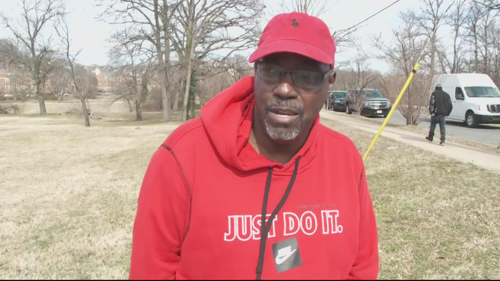 Kevin Petty, who spent 21 years incarcerated for murder, spoke at a press conference with Mayor Bowser and Chief Robert Contee about stopping violent crime in Ward 8