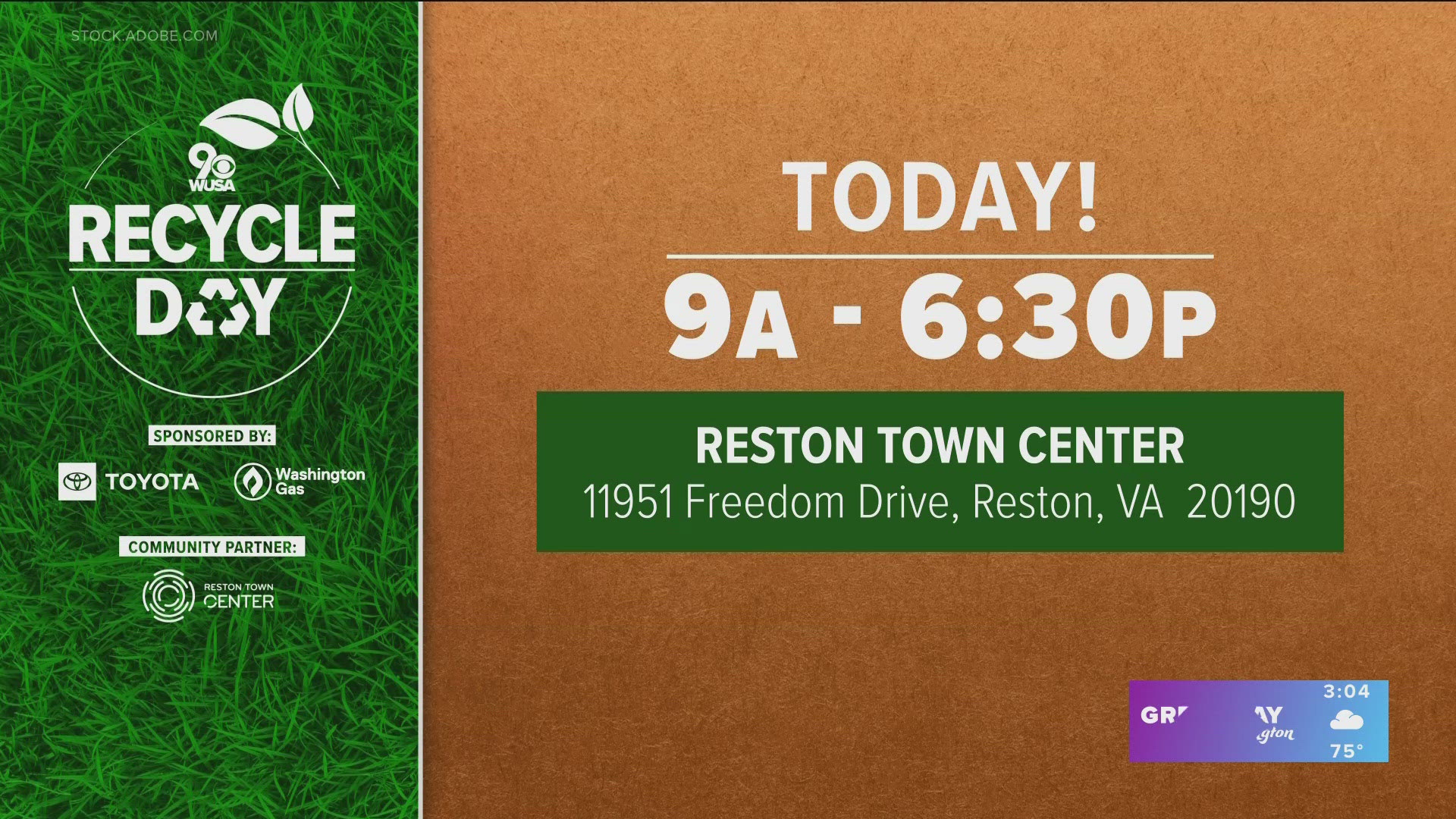 Kristen talks to Sapna Yathiraj about the importance of WUSA9's Recycle Day  at Reston Town Center and the impact it has on our environment.