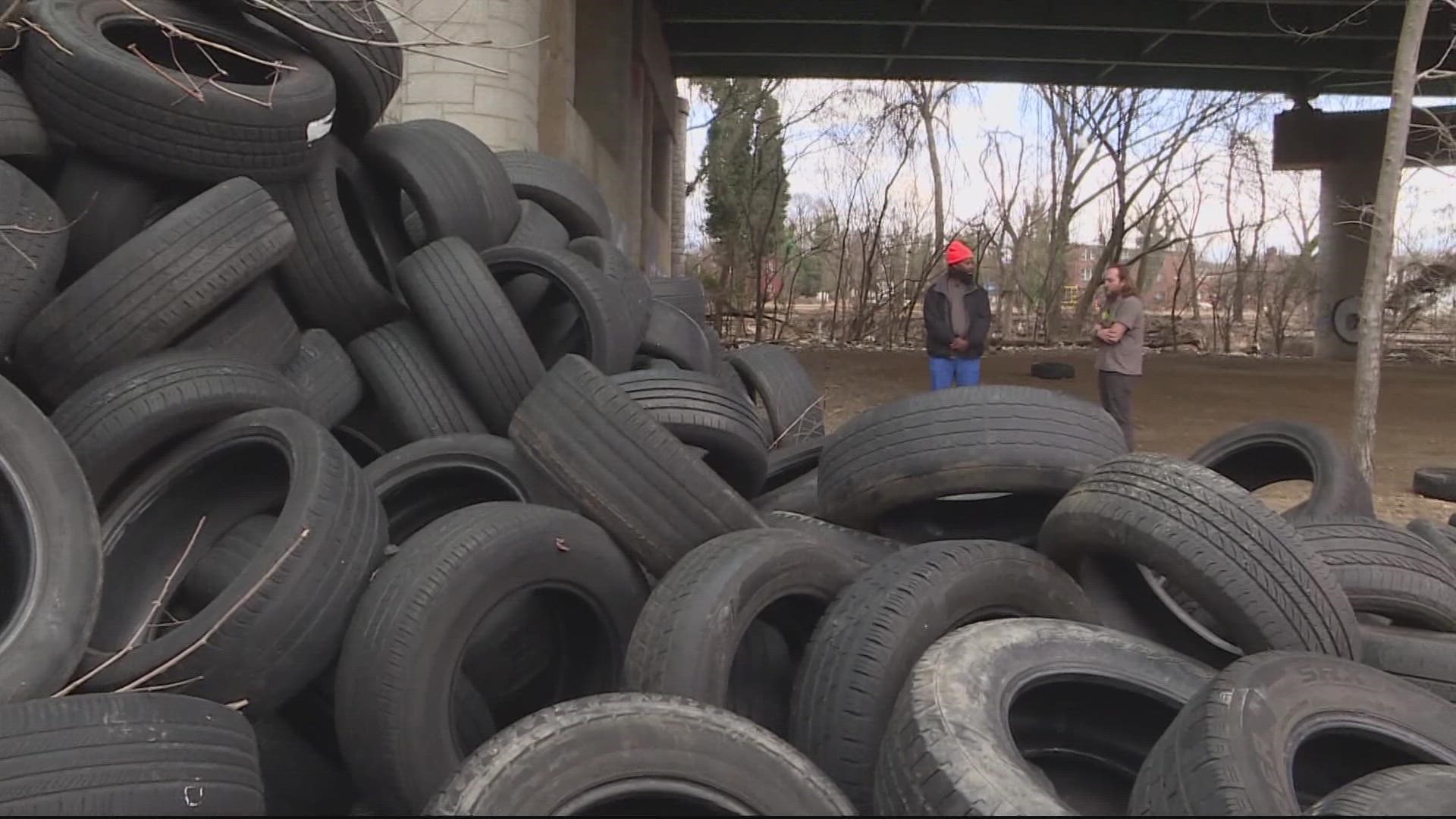 The National Park Service is taking action to investigate the dumping and get the tires removed.