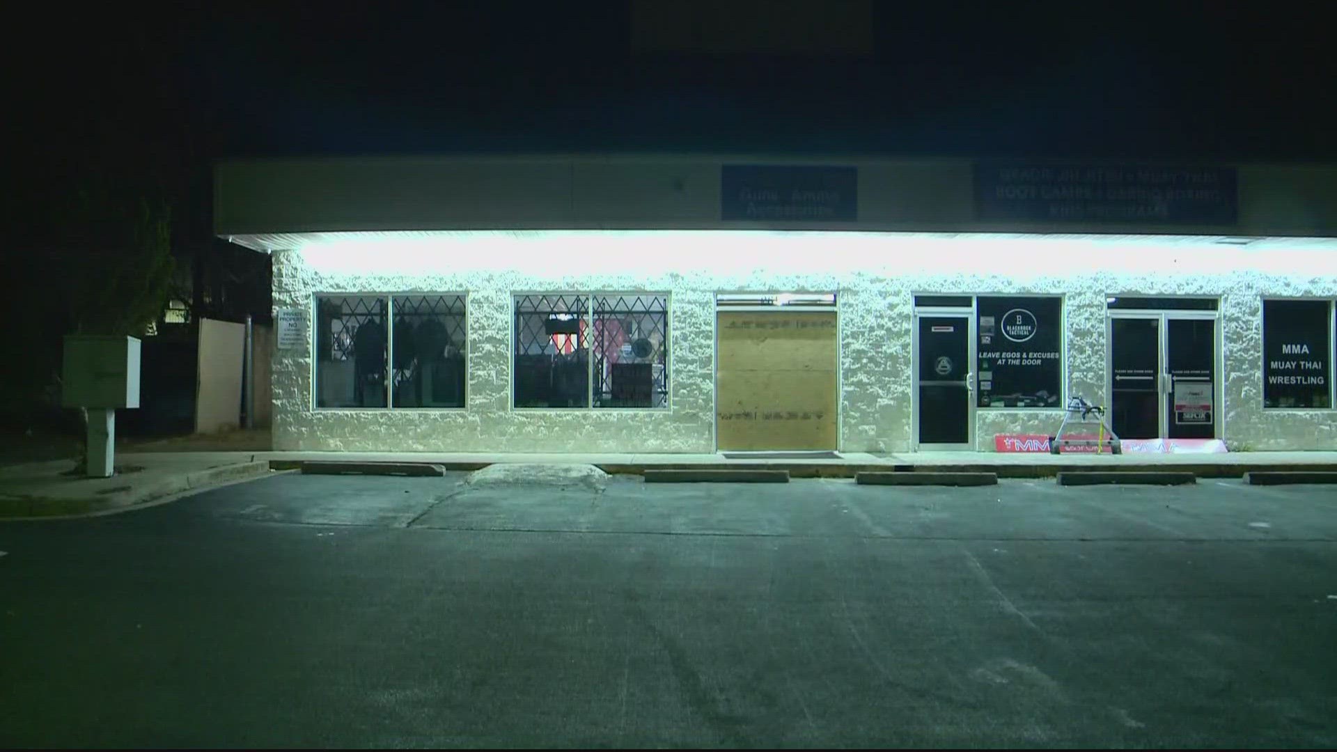 Montgomery County police are investigating a smash-and-grab robbery at AM Shooting Supply early Sunday morning.