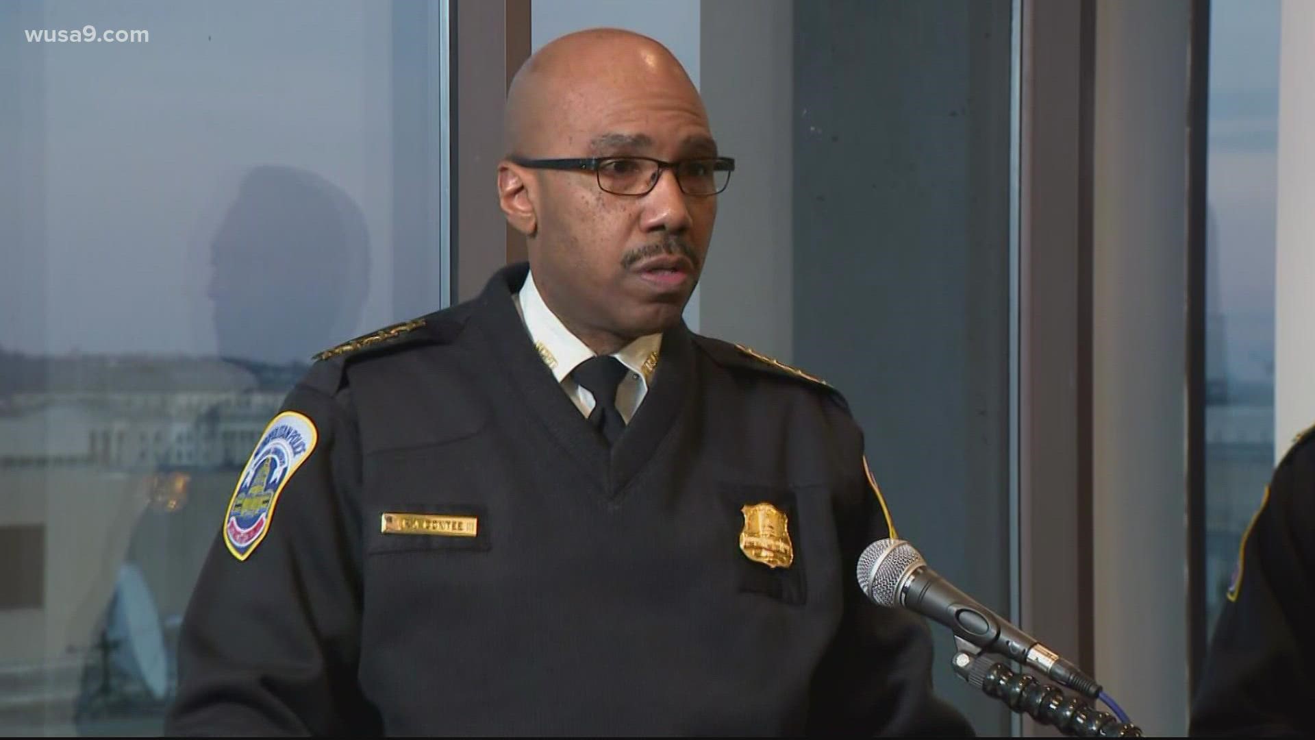 DC Police Chief Robert Contee has not released the officer's name but says they are on paid administrative leave.