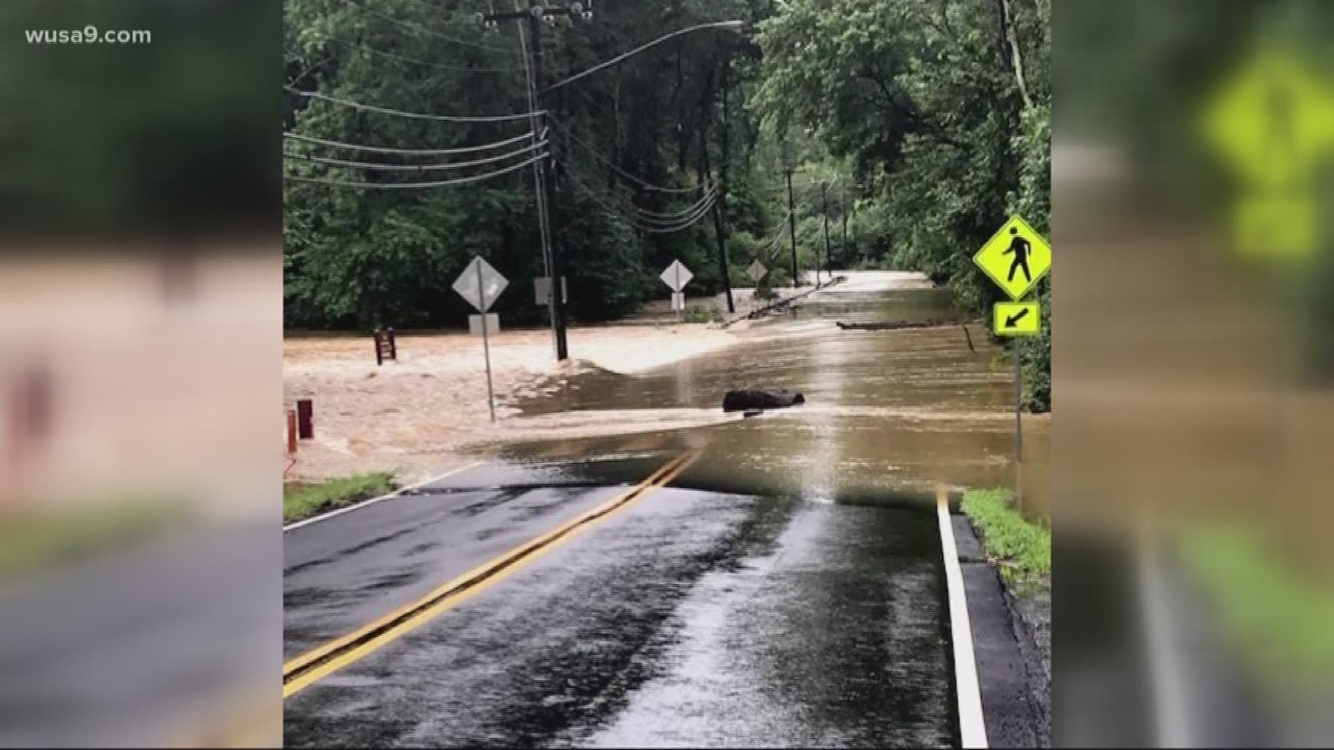 Three to four inches fell per hour over the District, Maryland and Virginia on Monday morning, causing drivers to get trapped in high waters, road closures and sinkholes. The effects are still being felt on Tuesday. Several roads are still closed in Virginia after several inches of rain fell over the DMV.