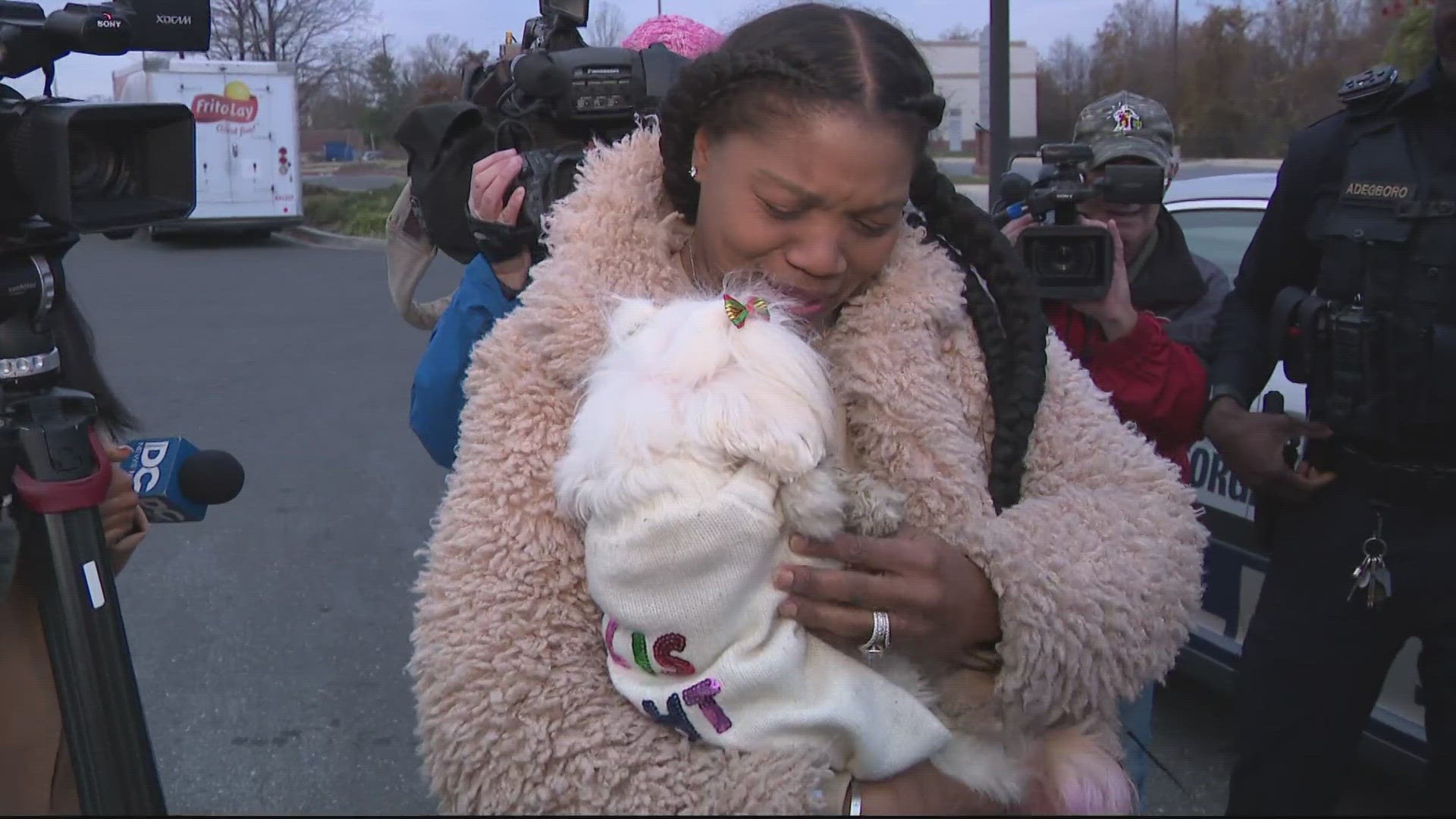 Two days after a 16-year-old dog was taken during a carjacking in broad daylight at a gas station in Capitol Heights, the pet has been found.