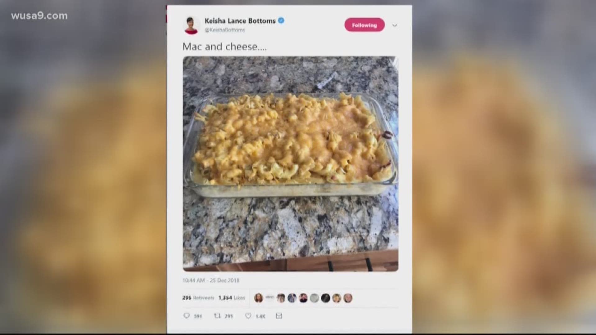 After Keisha Bottoms tweeted a photo about her Christmas mac 'n' cheese, the internet went has some serious concerns.