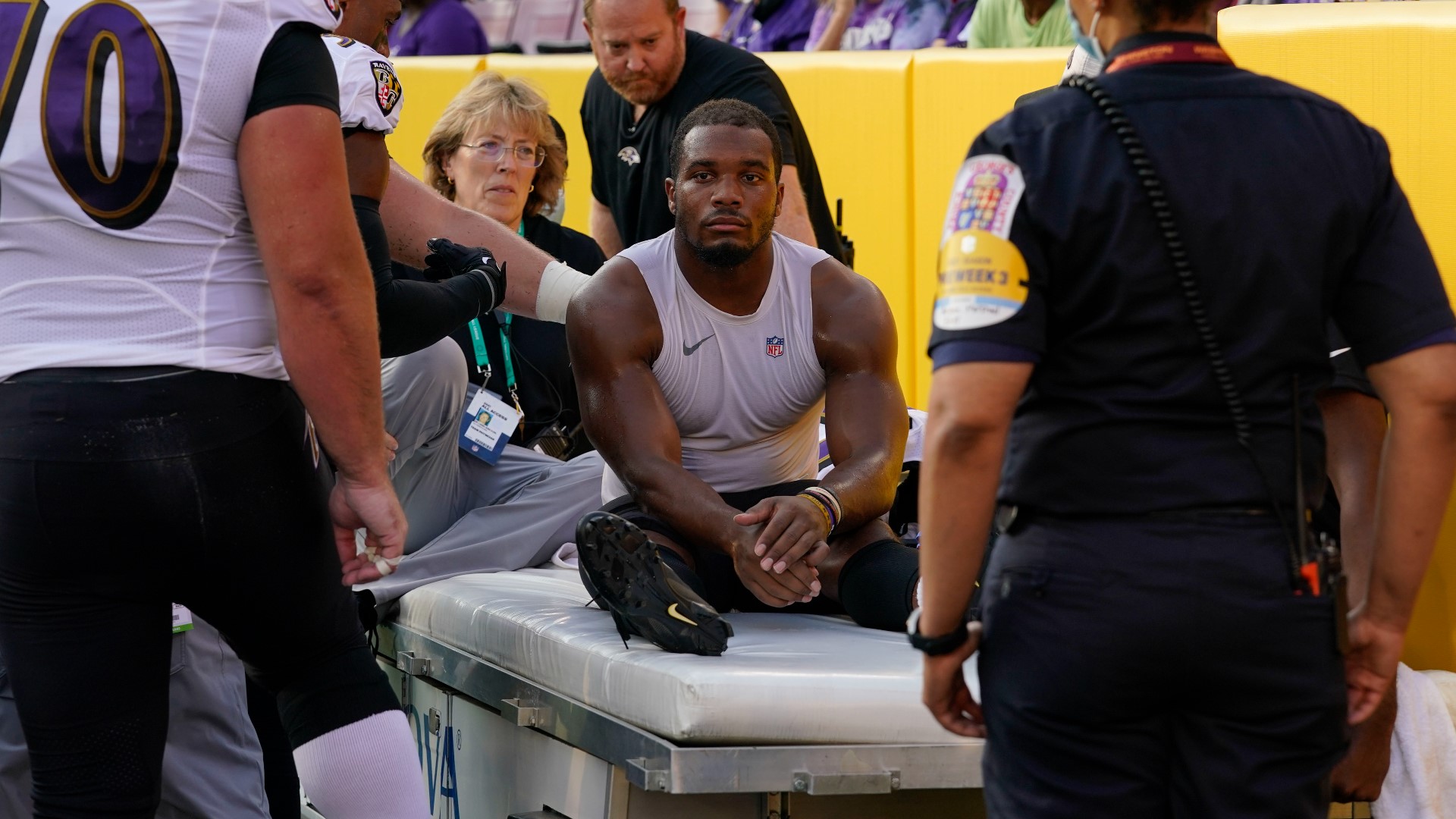 J.K. Dobbins injures knee against Washington Football Team