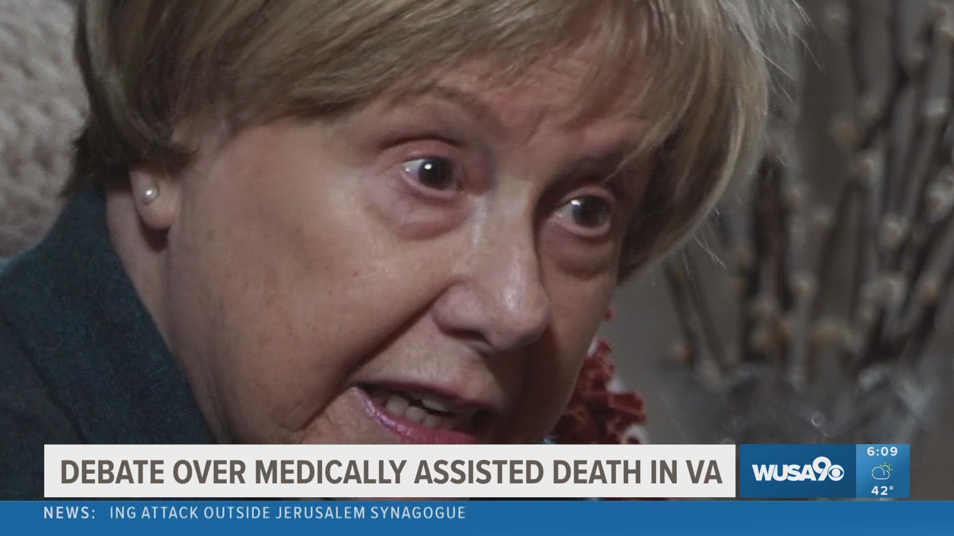 a terminally ill woman tells us -- she wants to choose her *own end-of-life journey. Virginia lawmakers put off acting on a bill.