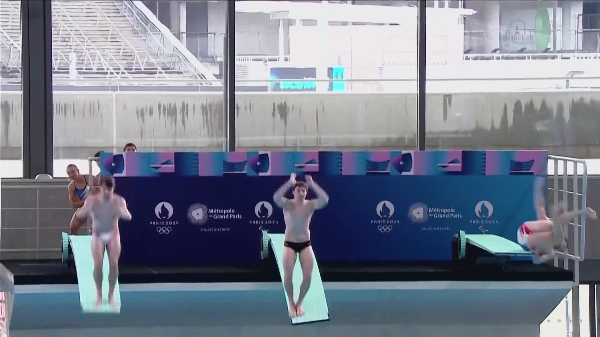 An elite diver made an embarrassing splash at the opening ceremony for a prized Olympic venue.