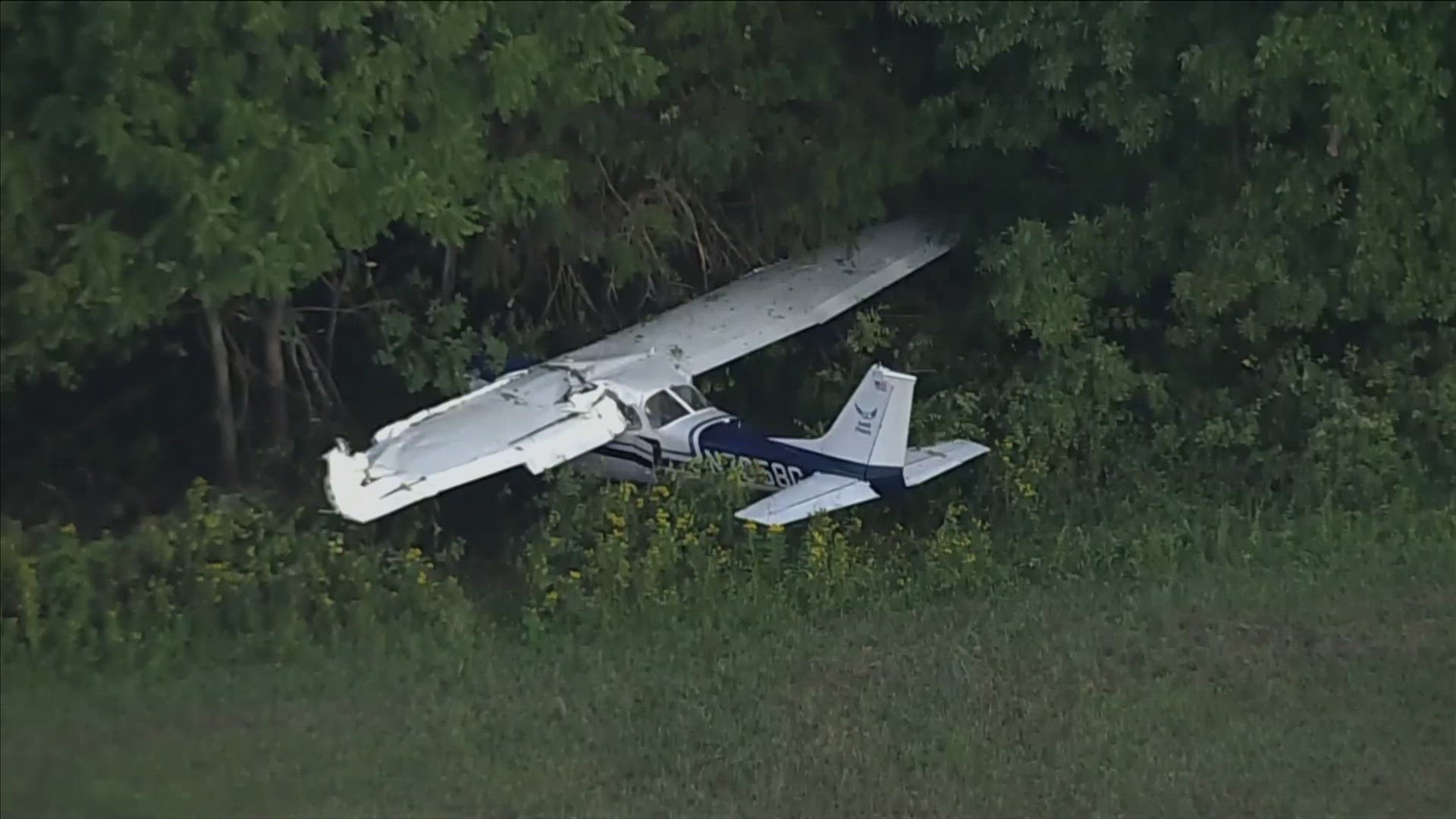 Officers say the pilot was the only person inside the aircraft when it crashed.