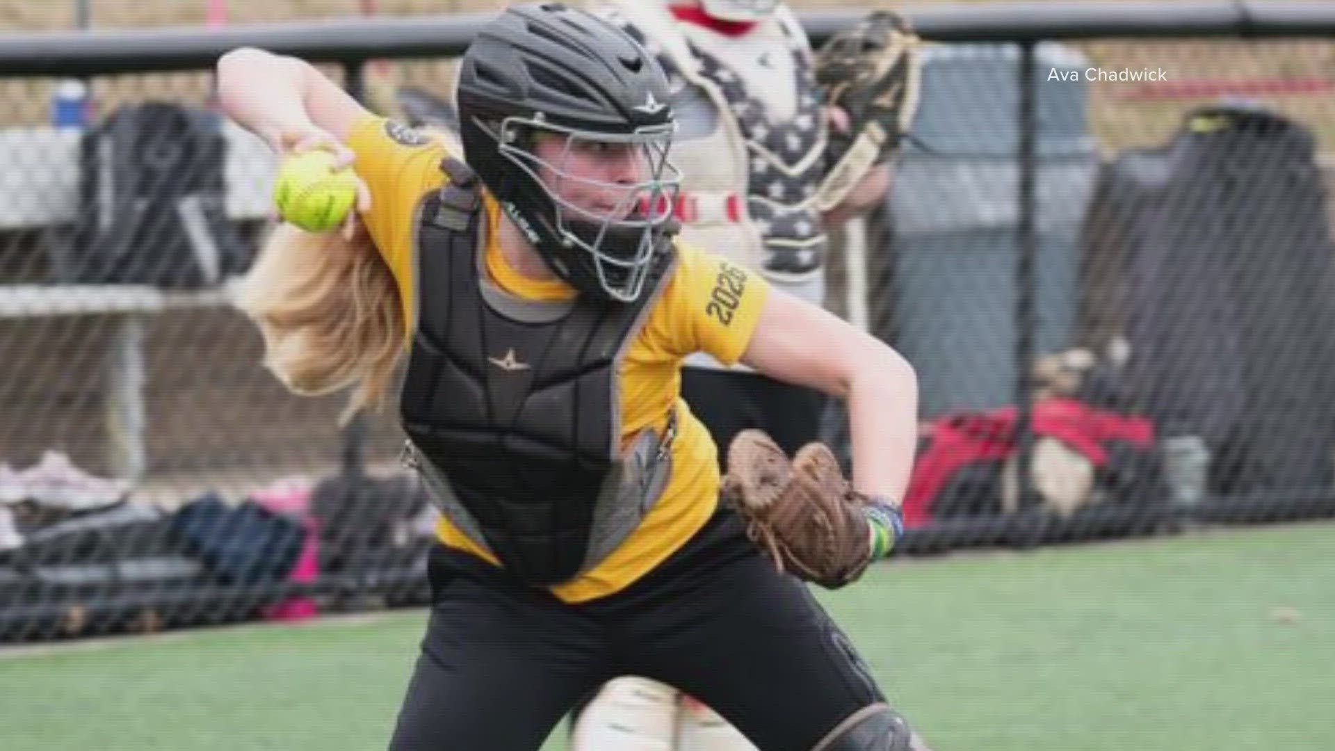 Ava Chadwick, a sophomore catcher for St. Mary's Ryken High School in Leonardtown, was named as one of the top softball players across the nation in her age group.