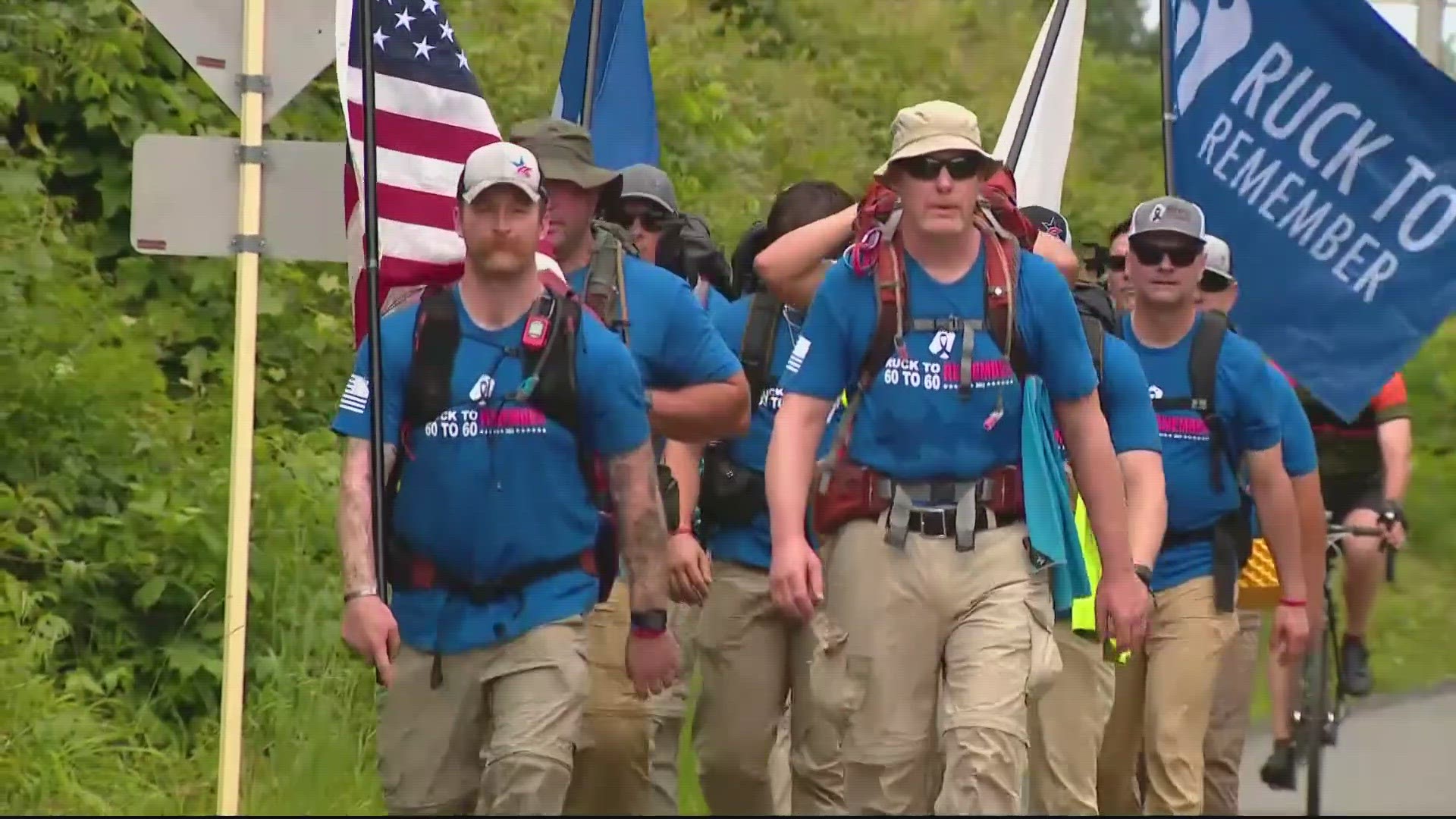 The Memorial Day tour of monuments in the nation's capital was just the last 9 miles of a very long and heartfelt journey that began three days earlier.