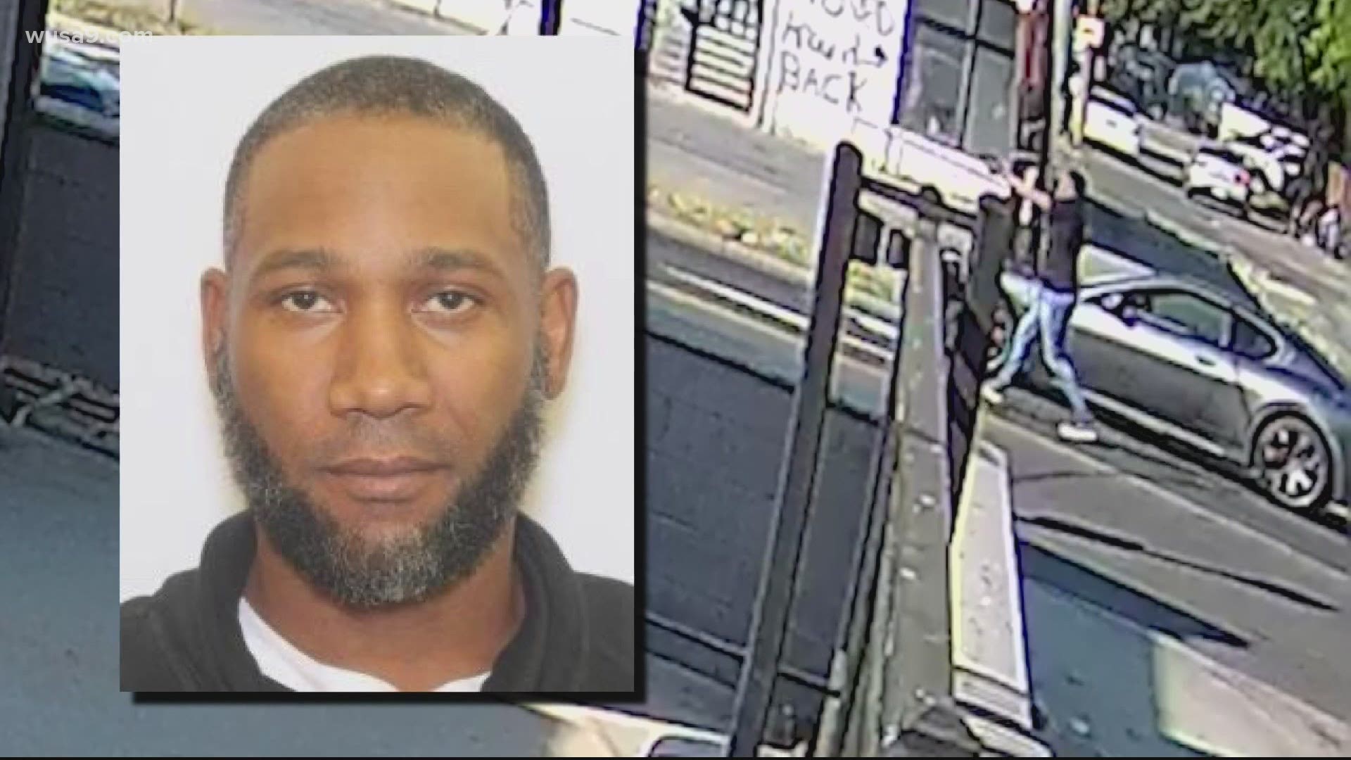 Kenneth Miles Davis, Jr., 42, of Lanham, Maryland is the suspect wanted by police after they say he was seen in a video shooting at a woman and her child.
