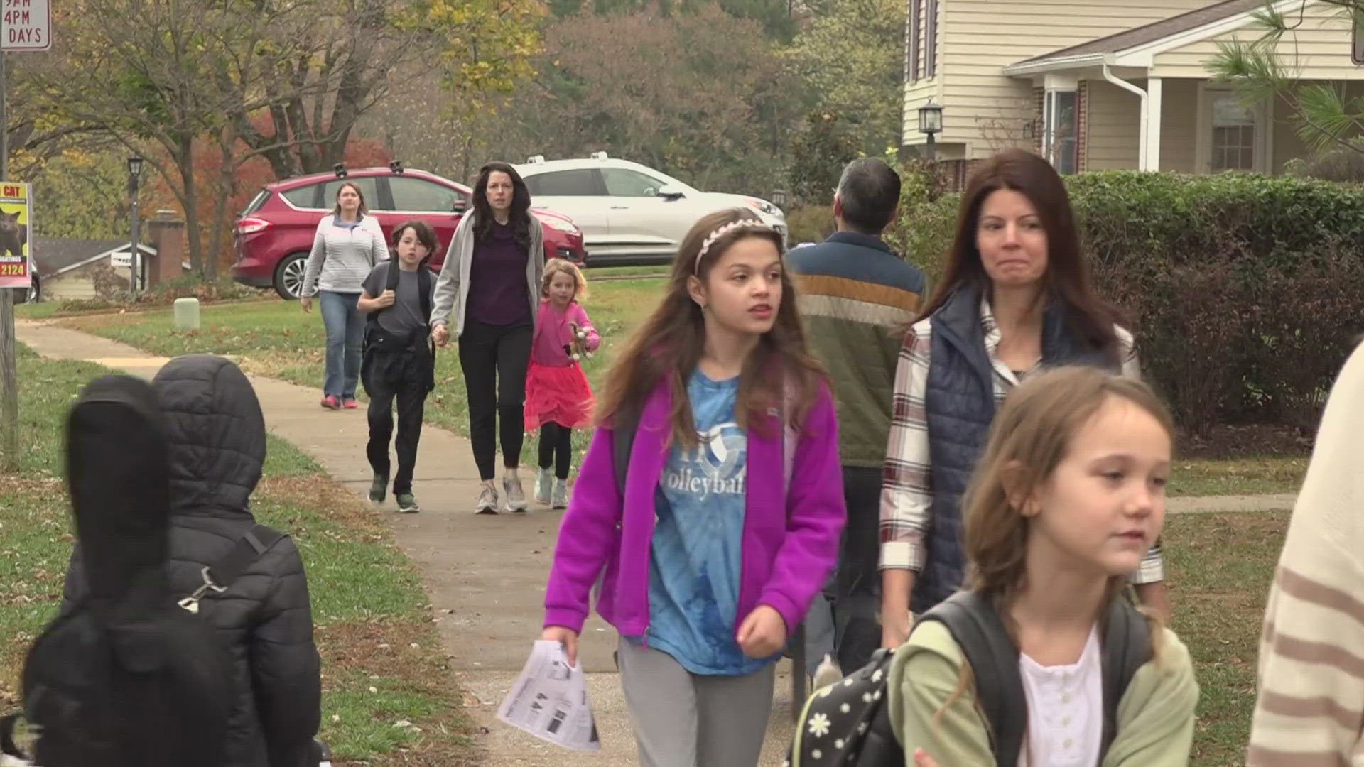 Each Wednesday, students and parents enjoy walking to school for multiple benefits