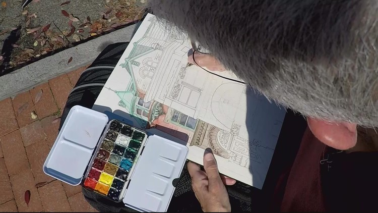 Maryland Cartoonist sketches building from 1900 | Open Mic