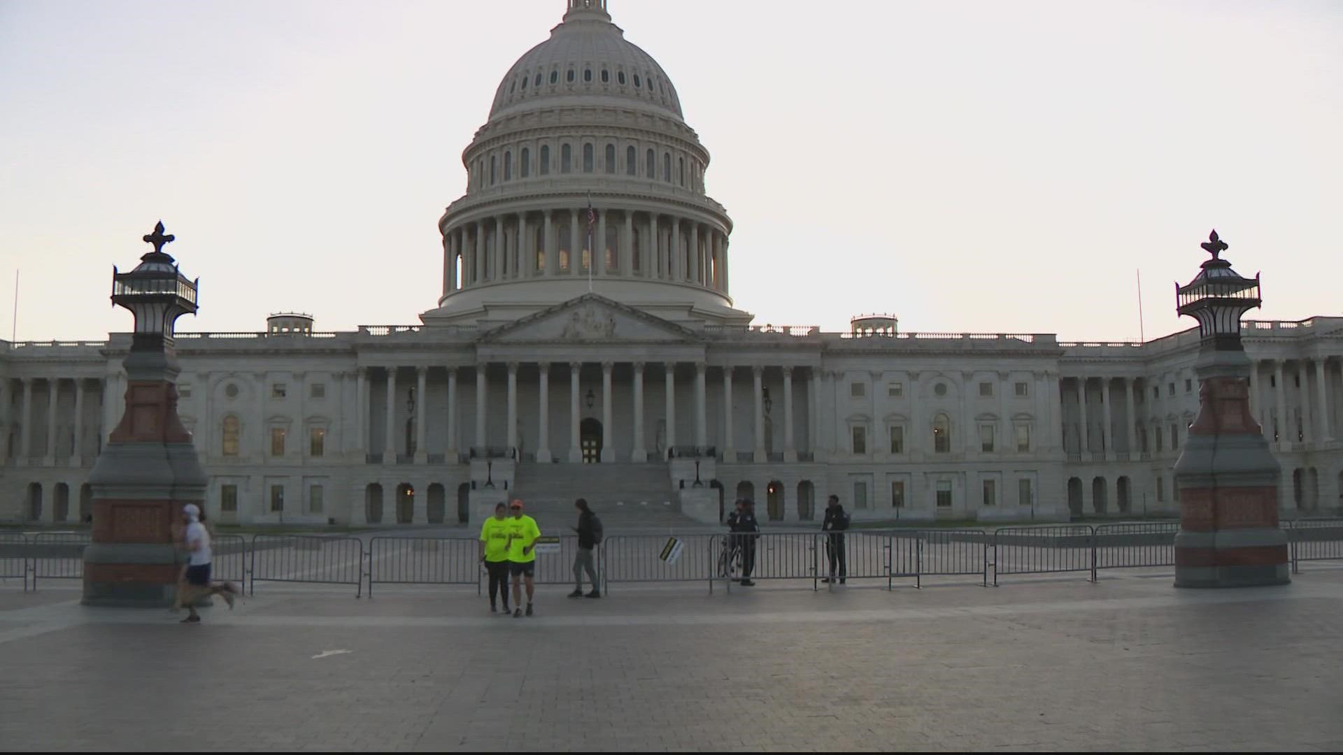 According to the DC police, a plane used for a parachute landing for the start of the Nationals game triggered the US Capitol Police to send the evacuation alert.