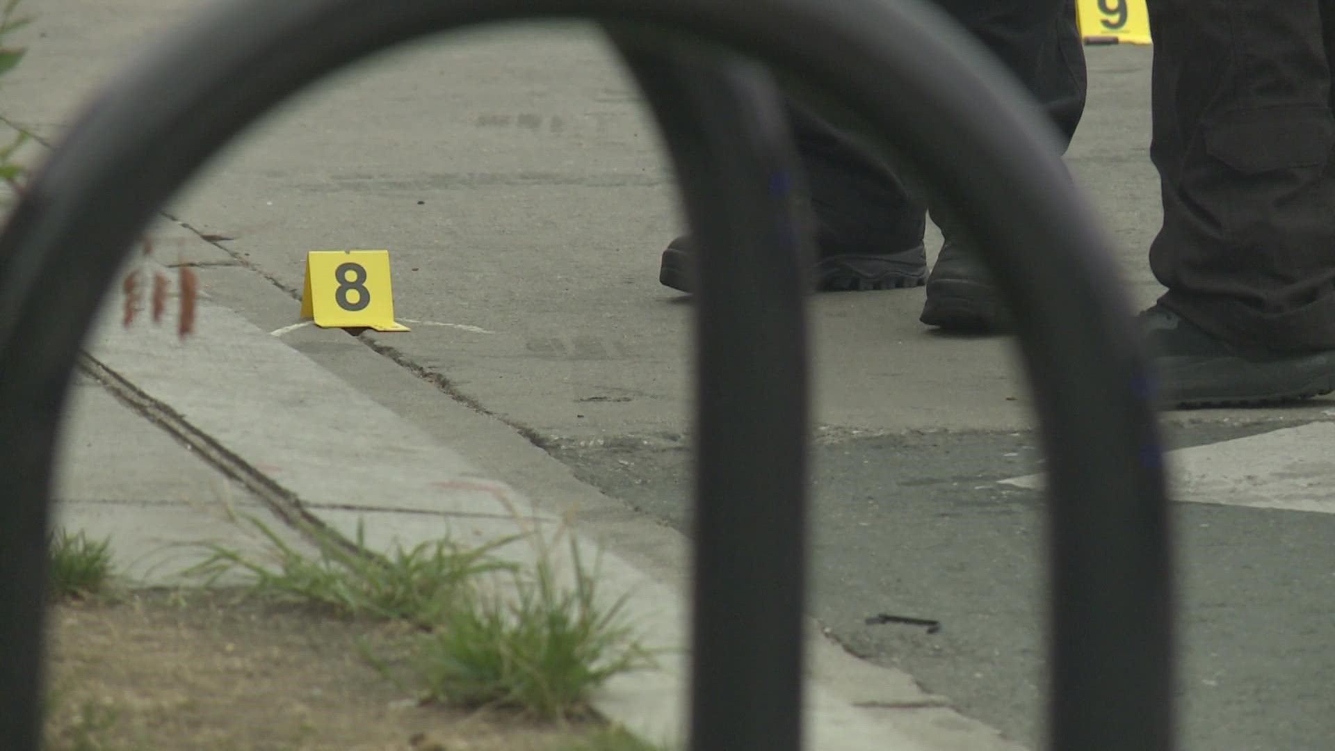 Two men and a woman were all shot around 11:45 a.m. nearby Mart Liquor store, in the same area where a six-year-old girl was shot and killed last year.