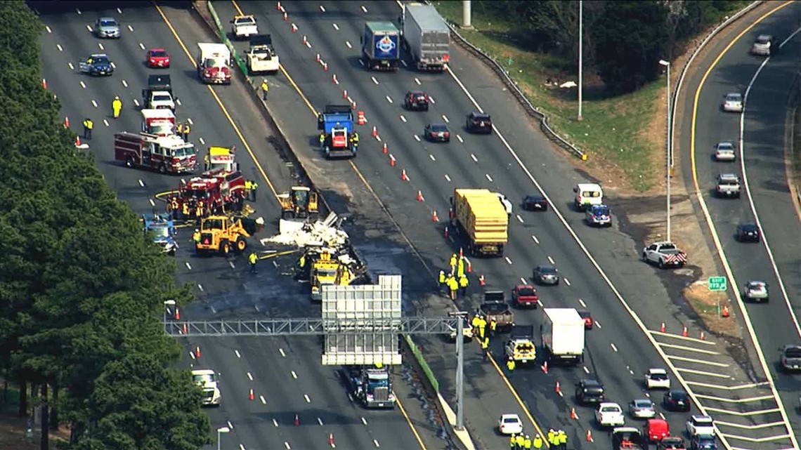 All Nb Sb I 95 Lanes Reopen After Tractor Trailer Overturns Catches Fire