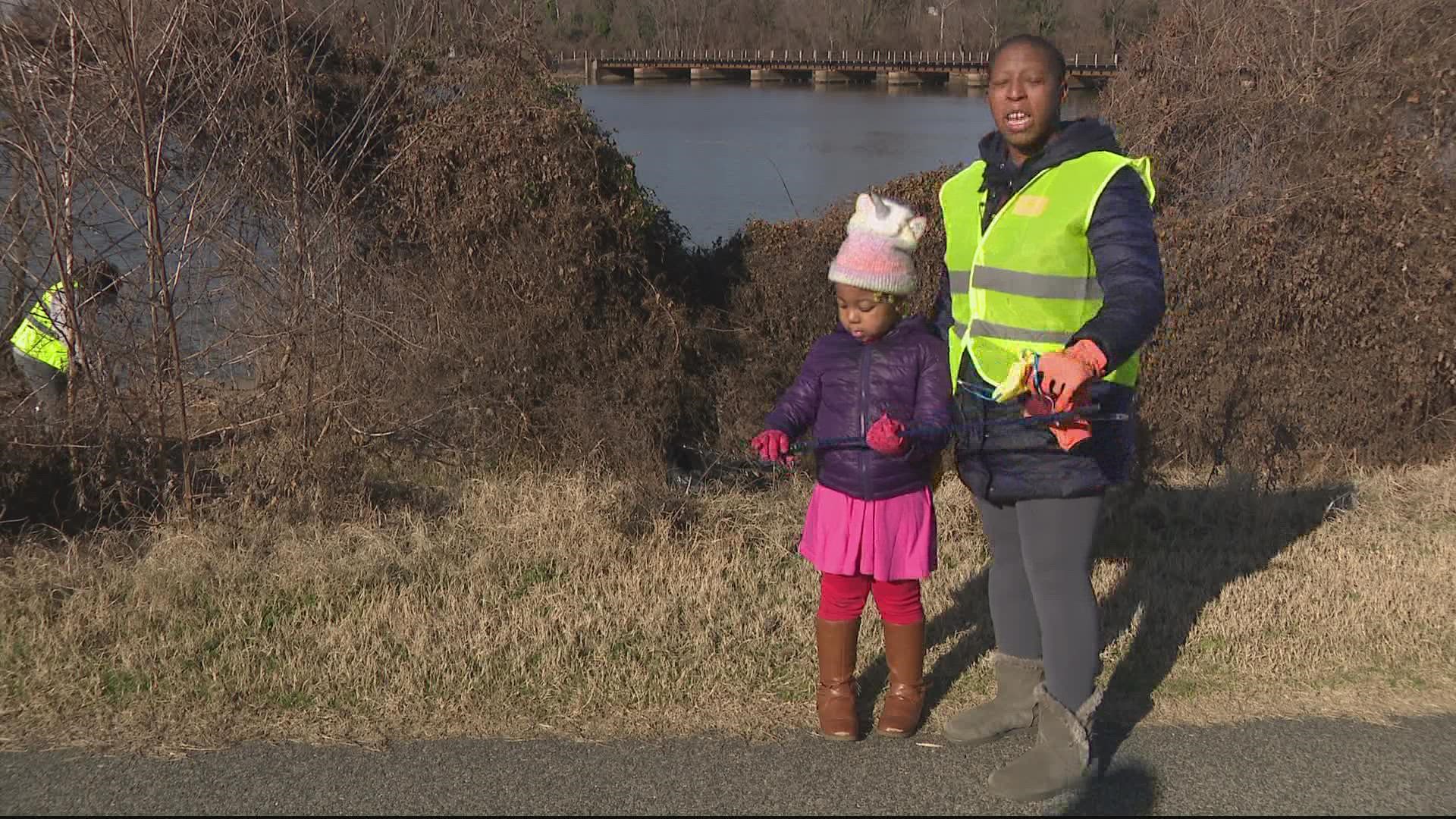 Volunteers with the Student Conservation Association and the National Park Service spent part of the MLK holiday cleaning up trash along the Anacostia River.