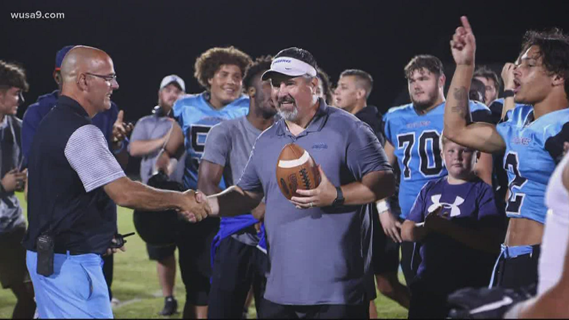 Eastern View High School football coach Greg Hatfield is using social media to keep his players connected and training, while following social distancing protocols.